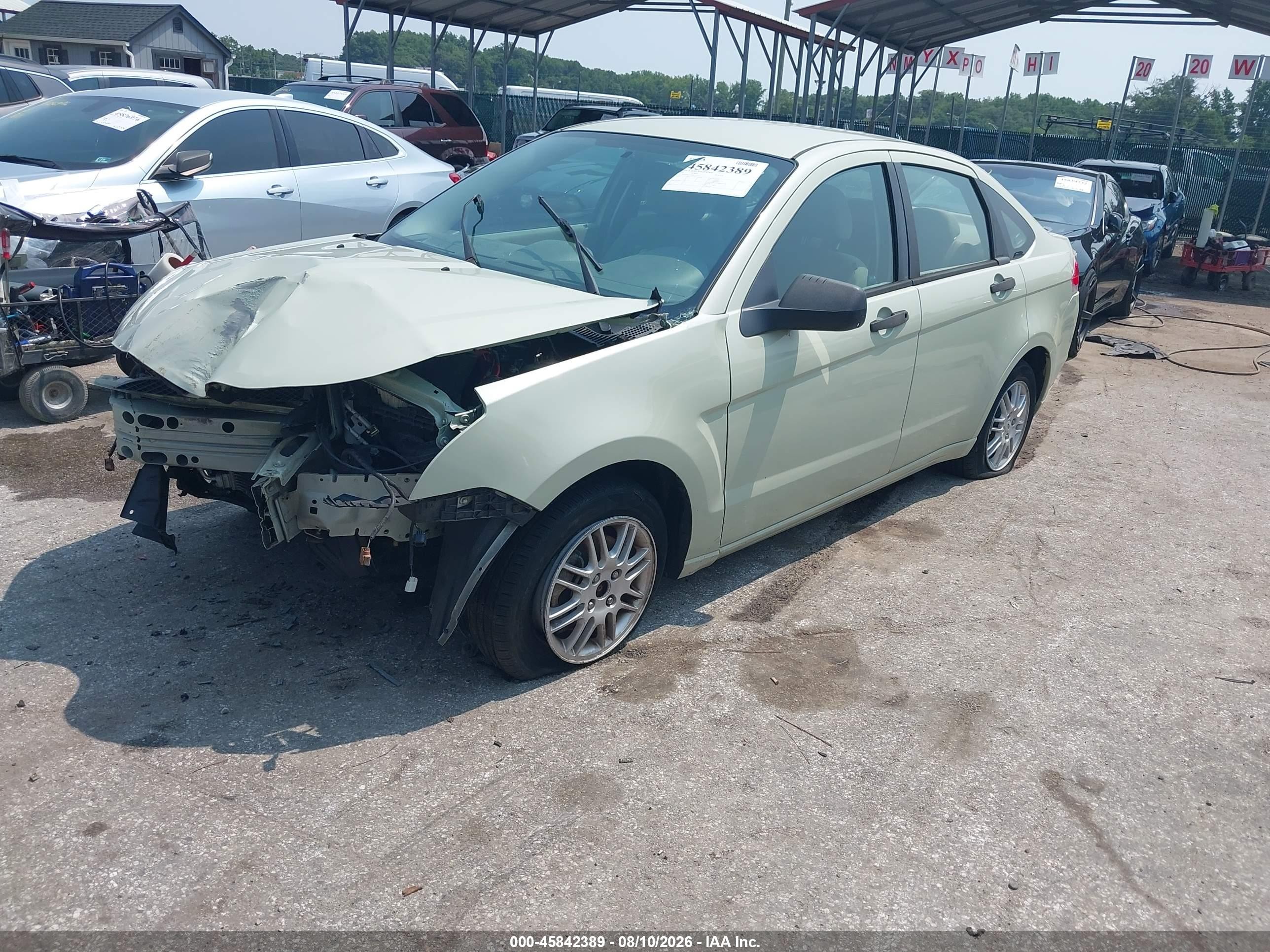 2010 Ford Focus Se Green vin: 1FAHP3FN1AW115312