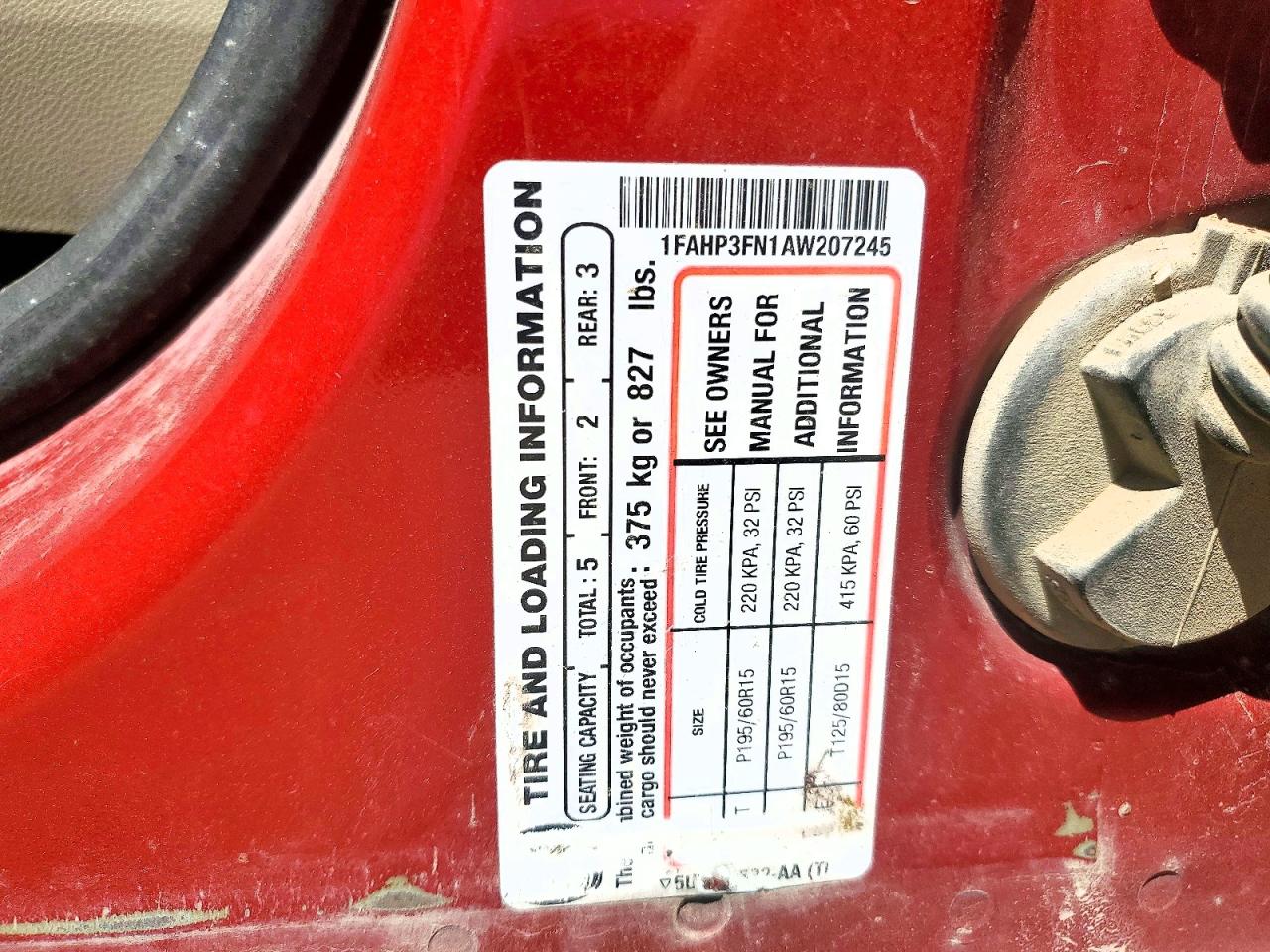 2010 Ford Focus Se Red vin: 1FAHP3FN1AW207245