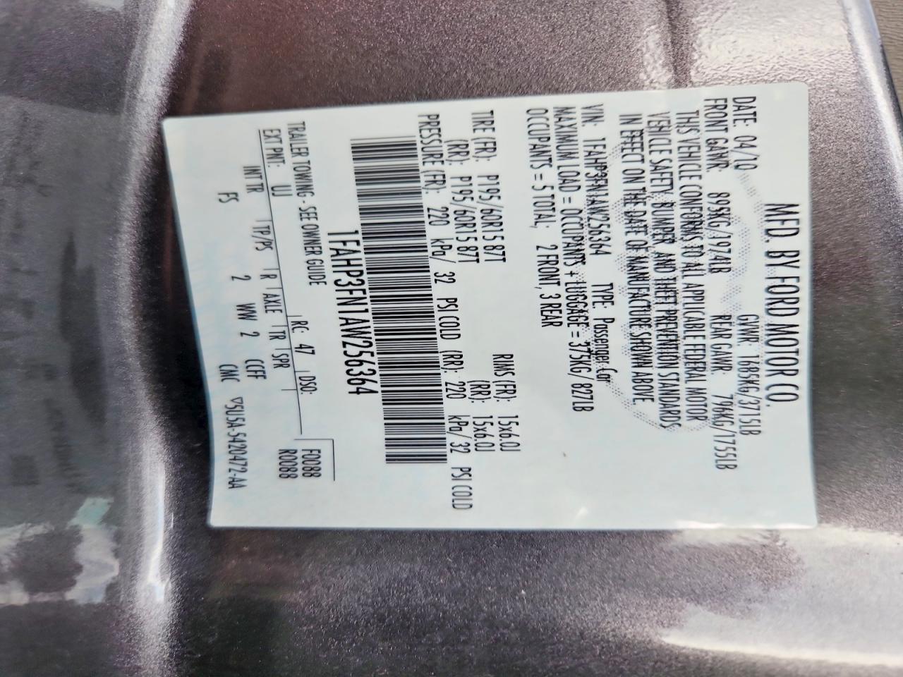 2010 Ford Focus Se Gray vin: 1FAHP3FN1AW256364