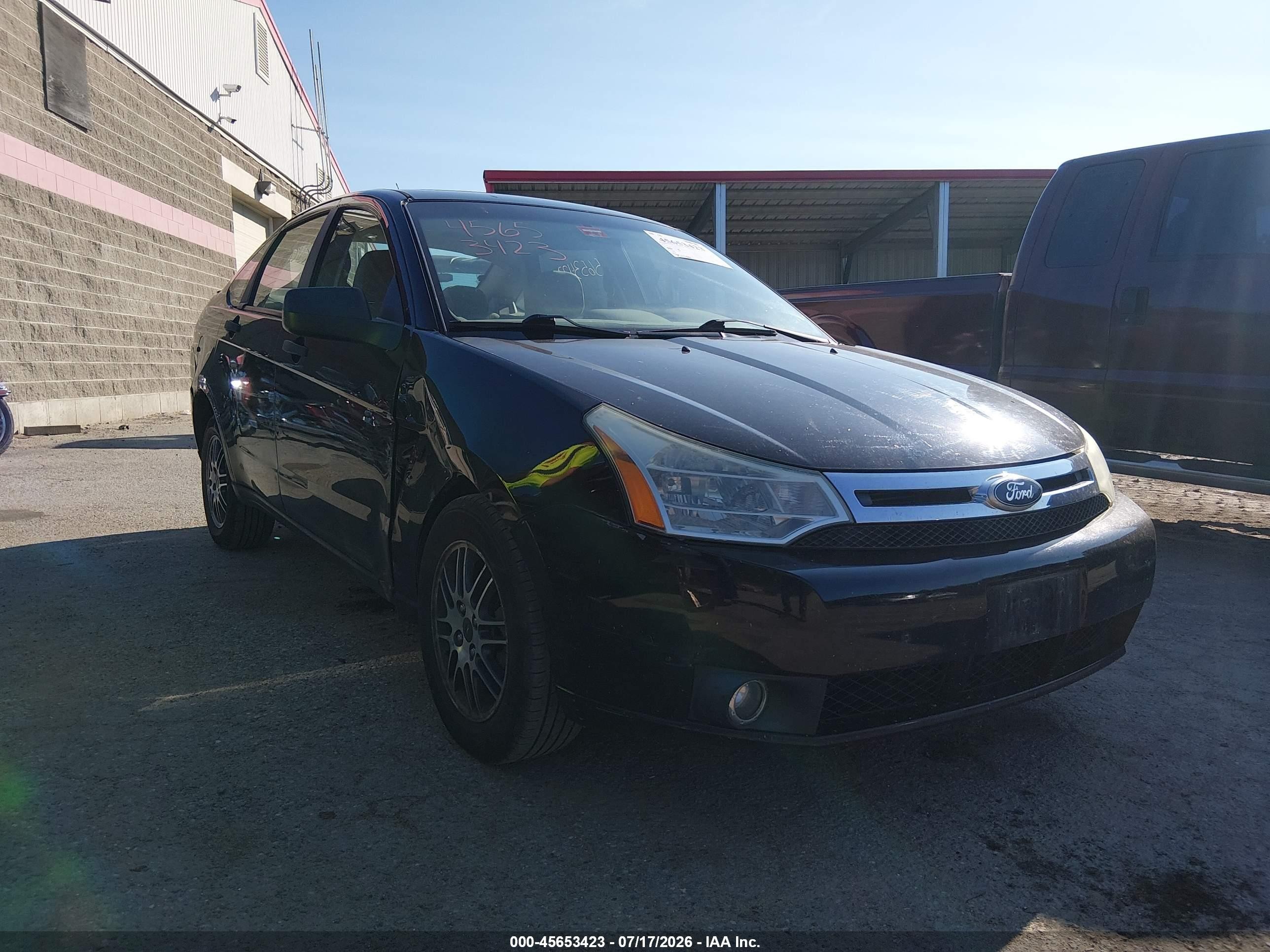 2010 Ford Focus Se Black vin: 1FAHP3FN1AW298324