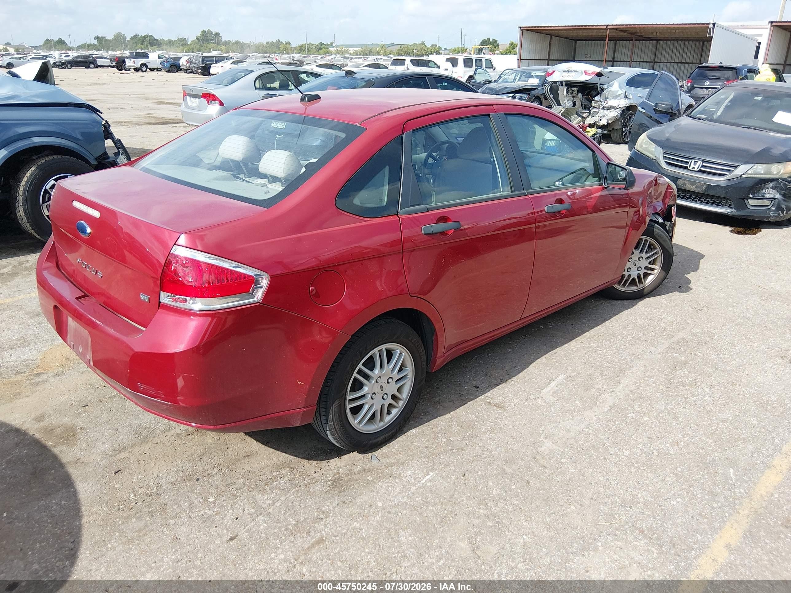 2010 Ford Focus Se Red vin: 1FAHP3FN2AW279460