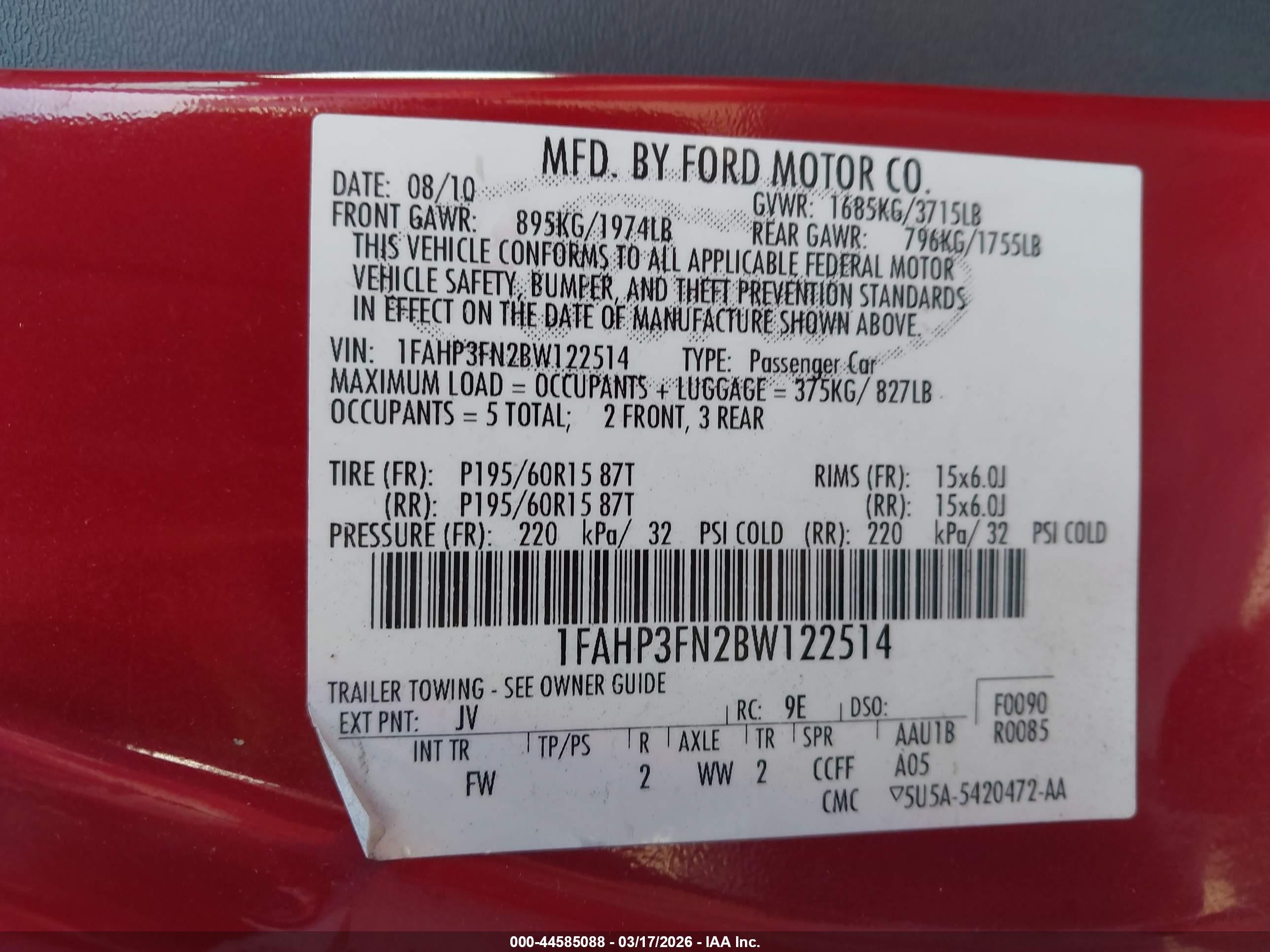 2011 Ford Focus Se Red vin: 1FAHP3FN2BW122514