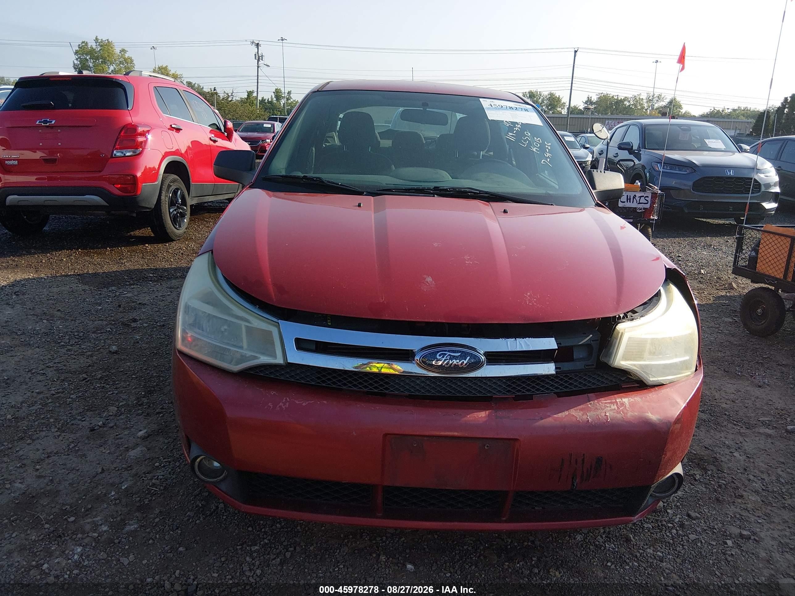 2010 Ford Focus Se Red vin: 1FAHP3FN3AW116364