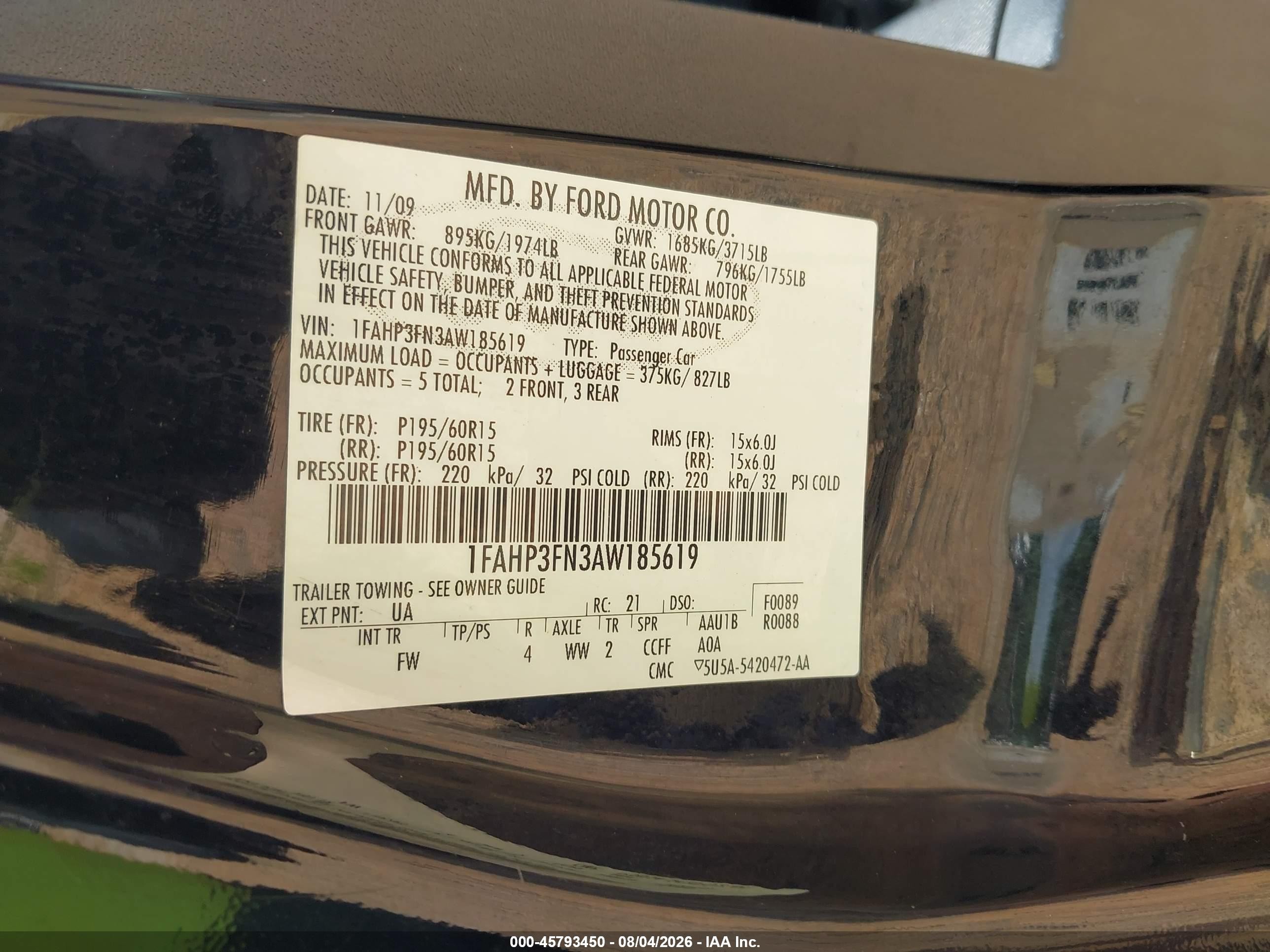 2010 Ford Focus Se Black vin: 1FAHP3FN3AW185619