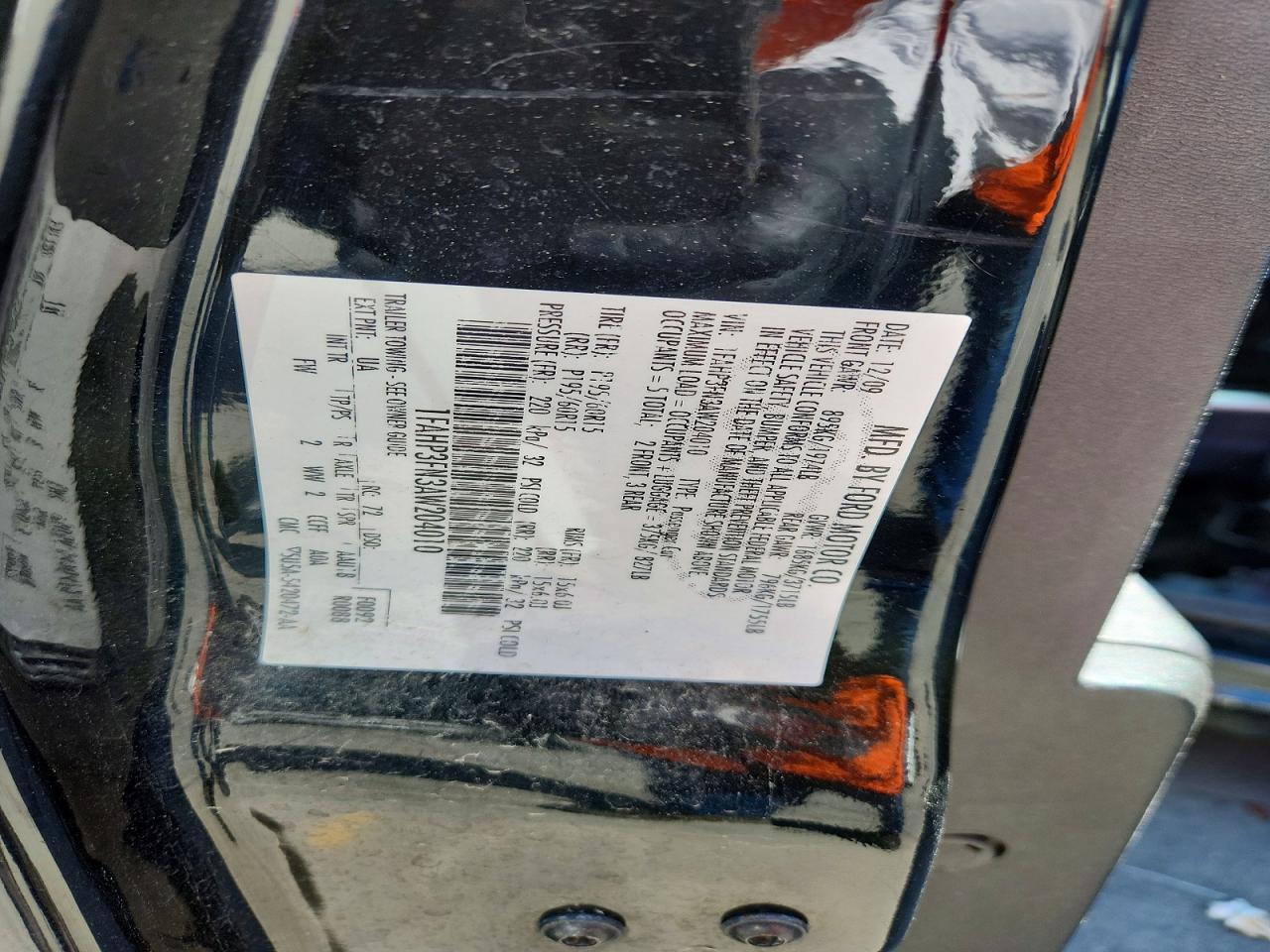 2010 Ford Focus Black vin: 1FAHP3FN3AW204010