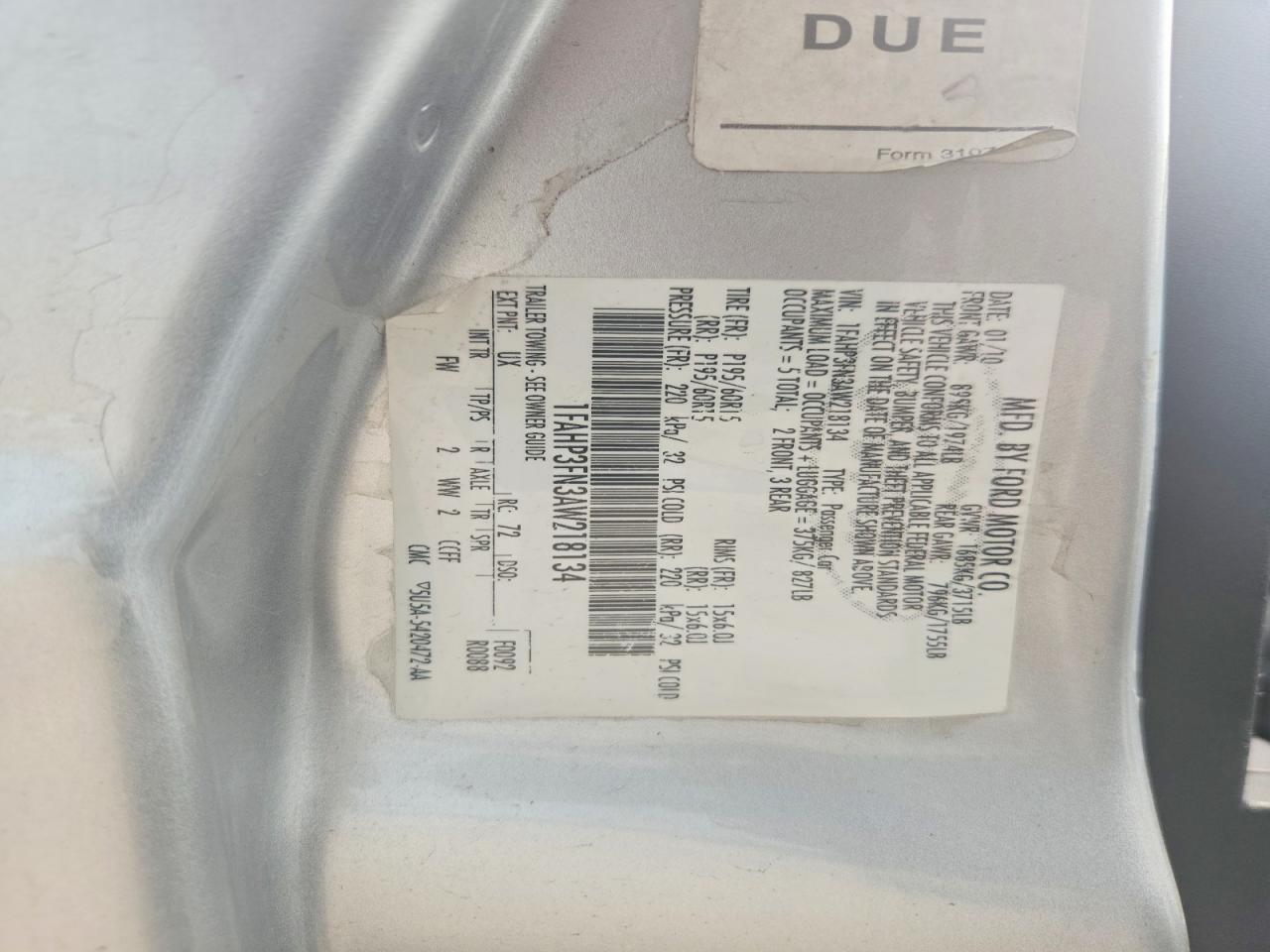 2010 Ford Focus Gray vin: 1FAHP3FN3AW218134