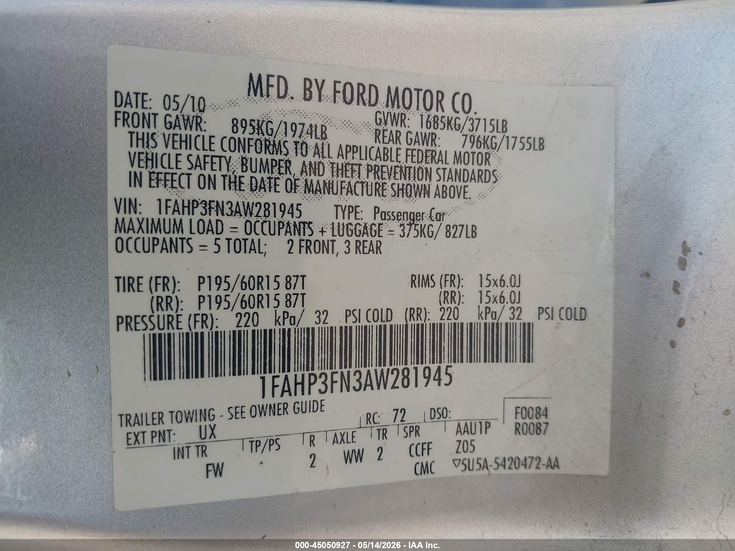 2010 Ford Focus Se Silver vin: 1FAHP3FN3AW281945