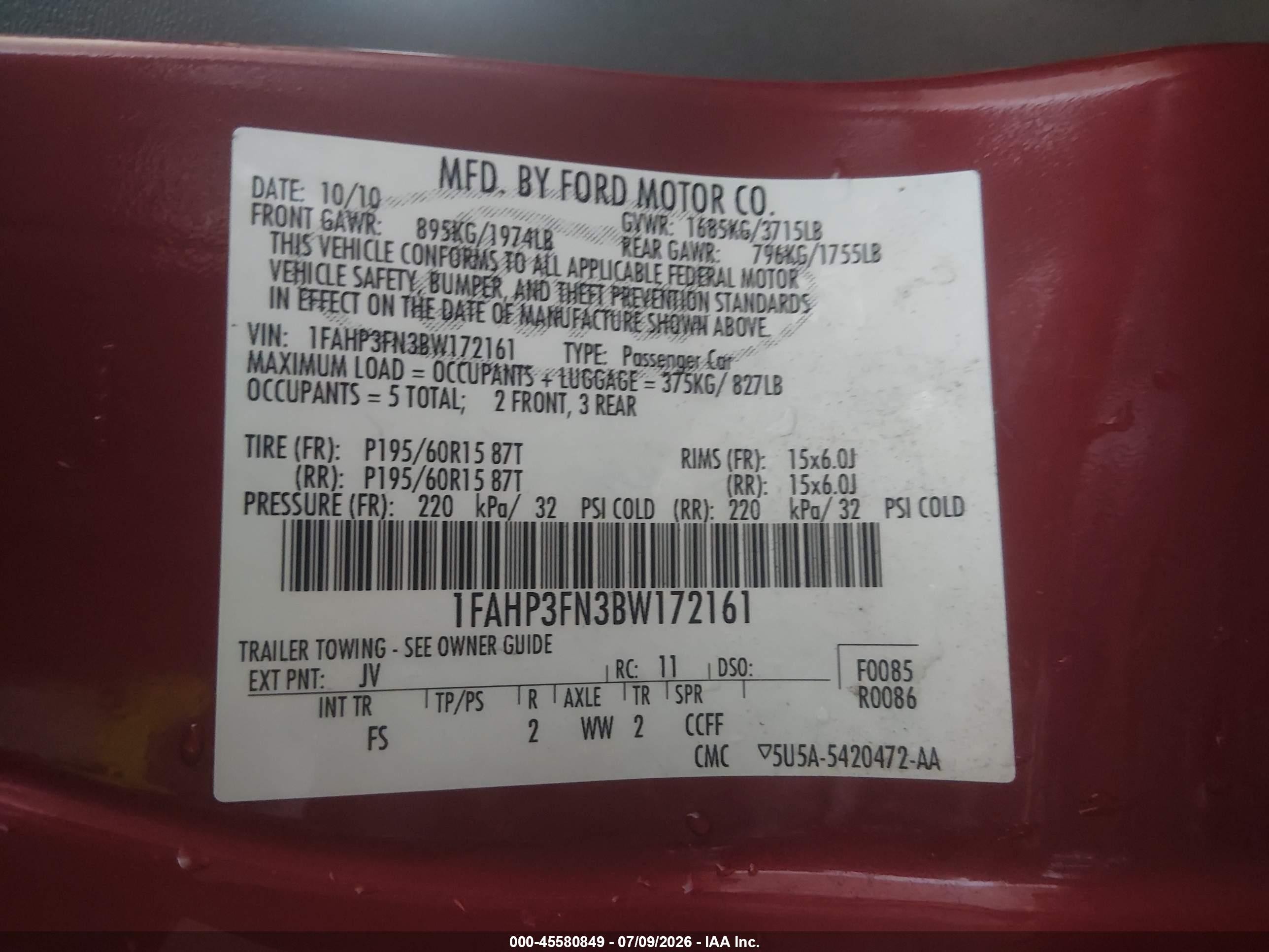 2011 Ford Focus Se Красный vin: 1FAHP3FN3BW172161