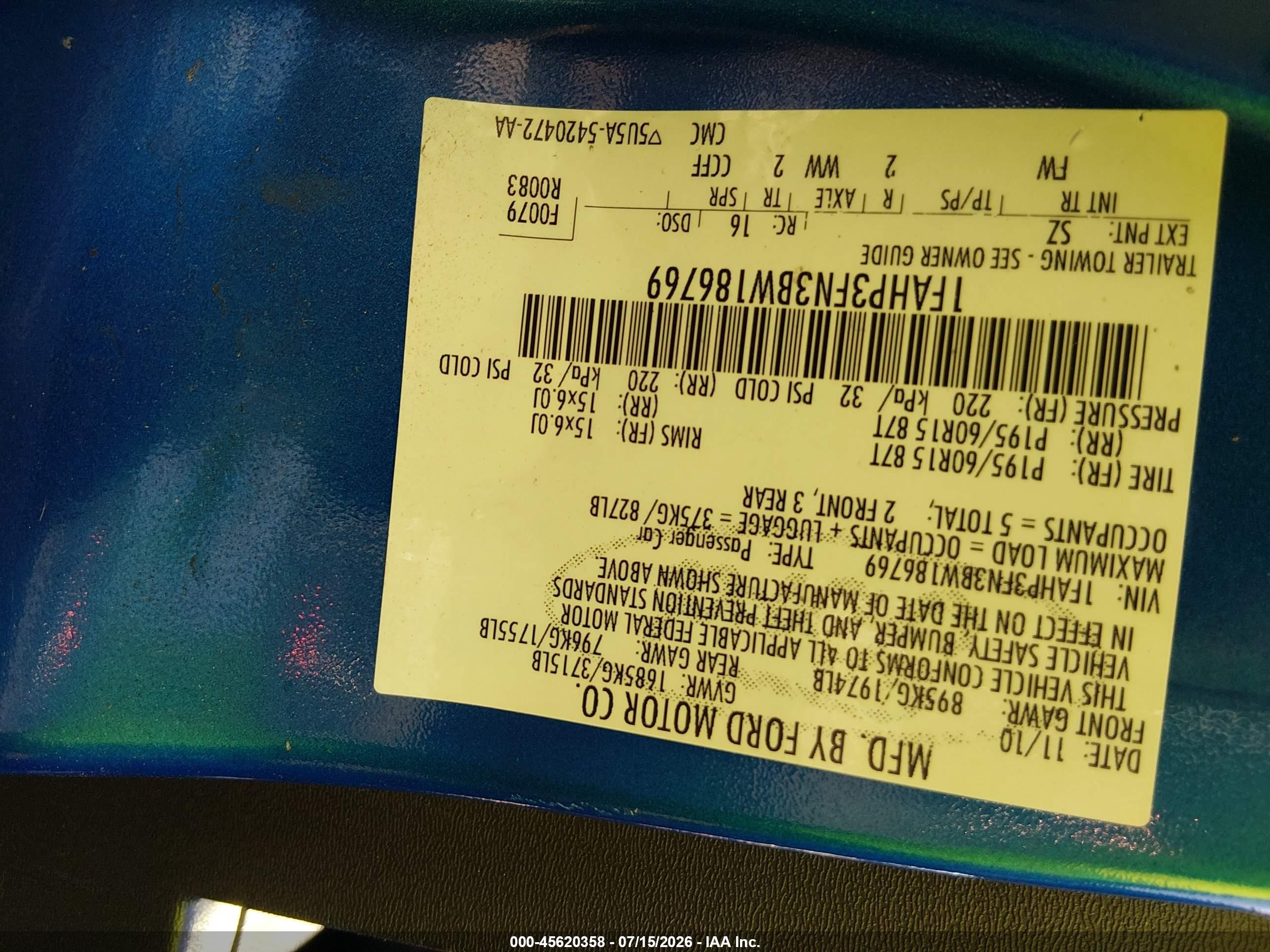 2011 Ford Focus Se Blue vin: 1FAHP3FN3BW186769