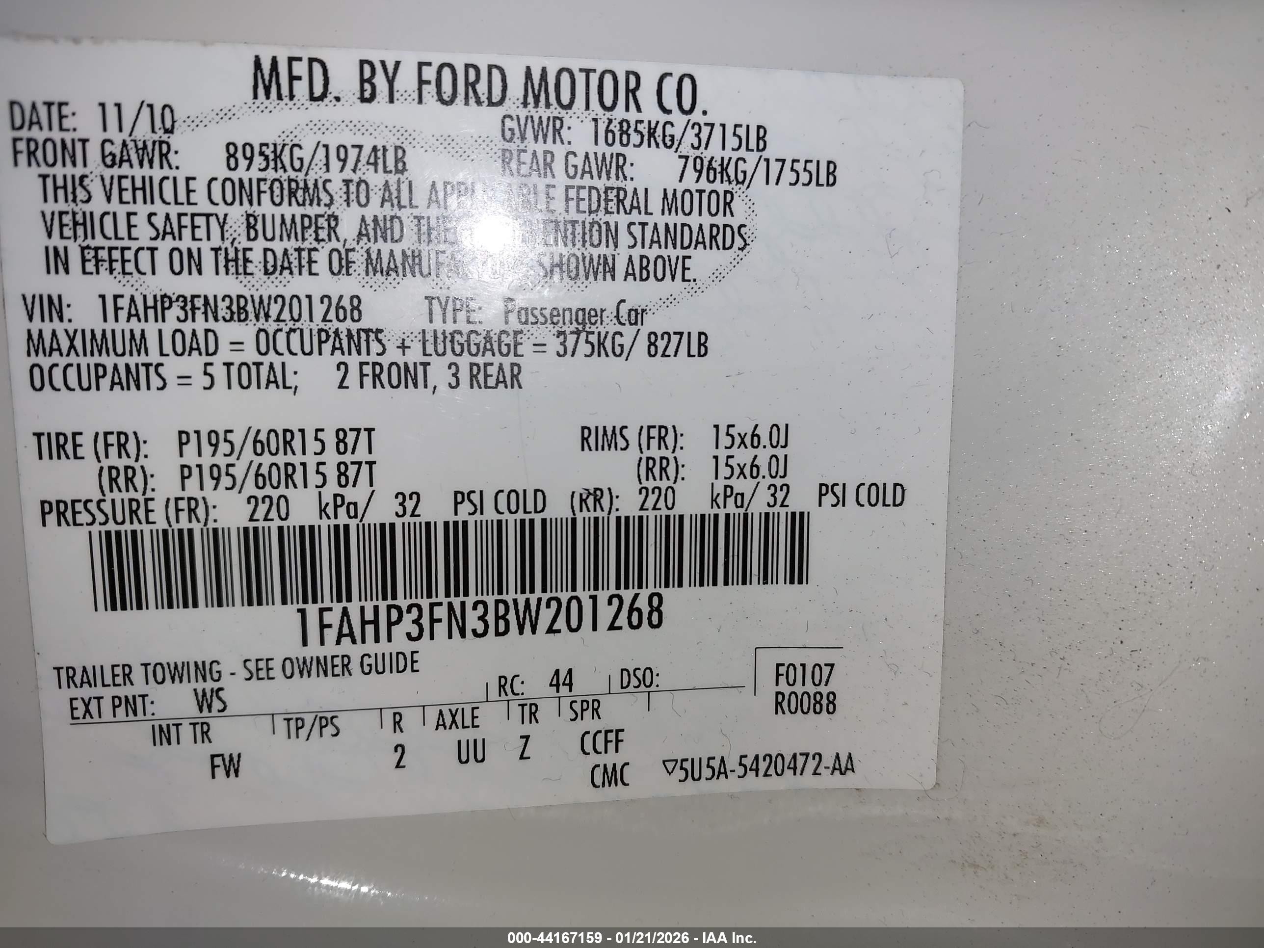 2011 Ford Focus Se White vin: 1FAHP3FN3BW201268