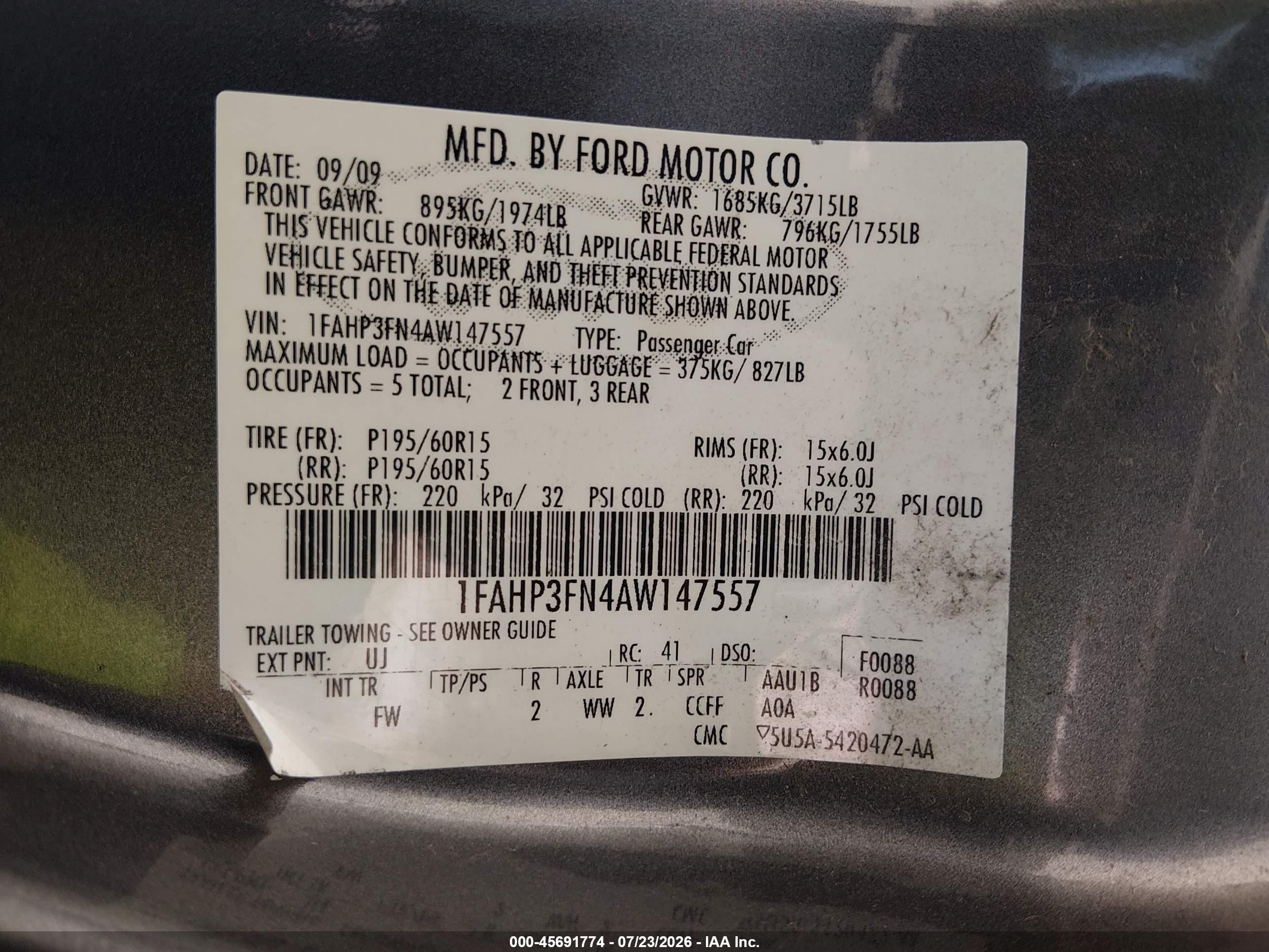 2010 Ford Focus Se Gray vin: 1FAHP3FN4AW147557