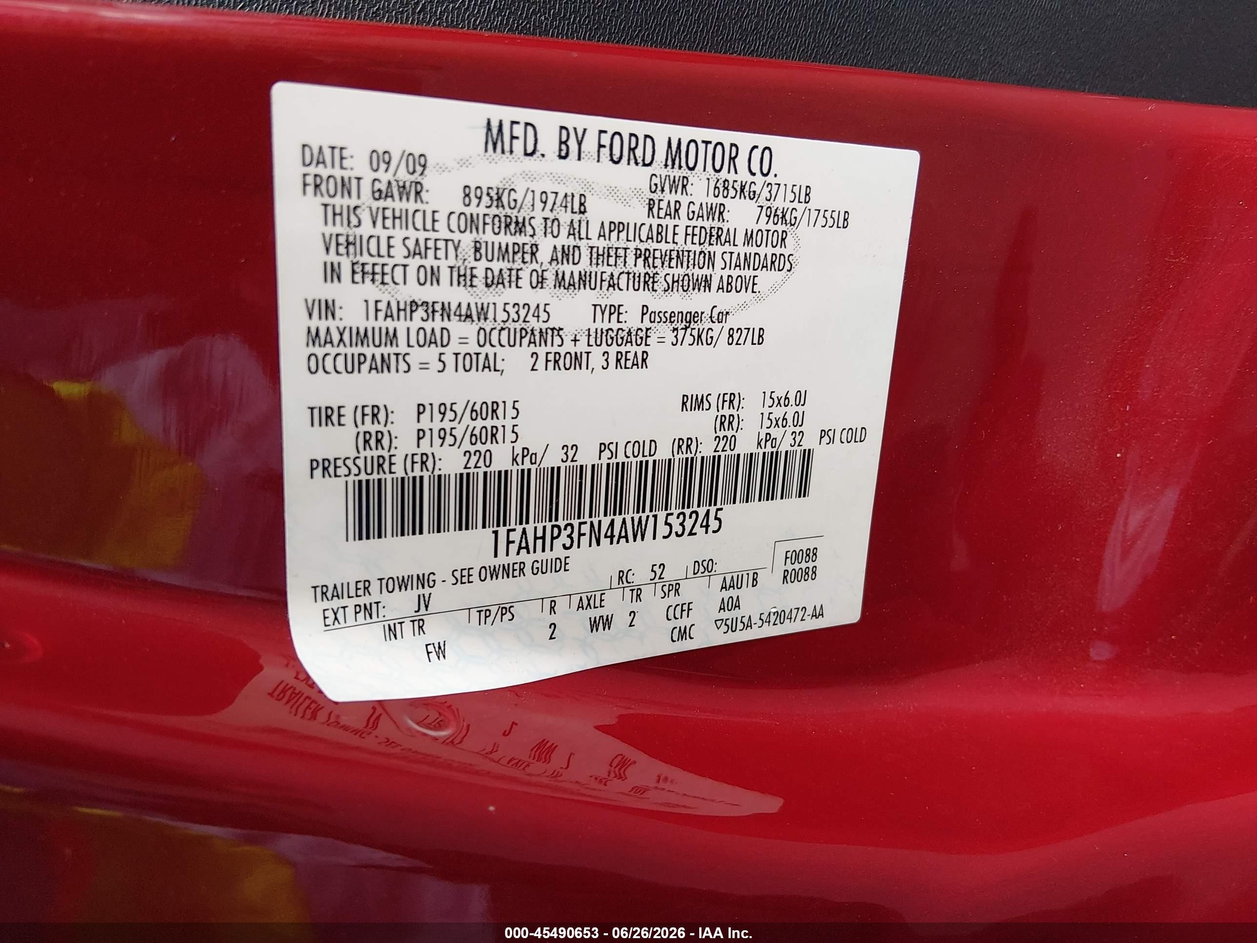 2010 Ford Focus Se Red vin: 1FAHP3FN4AW153245