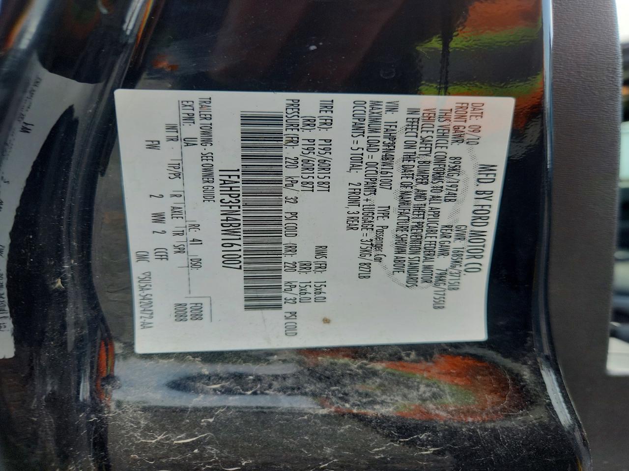 2011 Ford Focus Se Black vin: 1FAHP3FN4BW161007