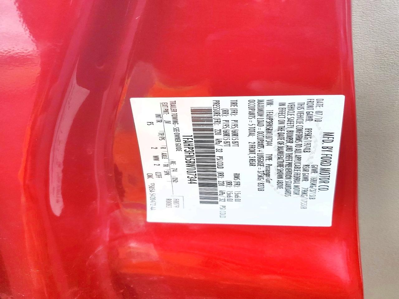 2011 Ford Focus Se Red vin: 1FAHP3FN5BW107344