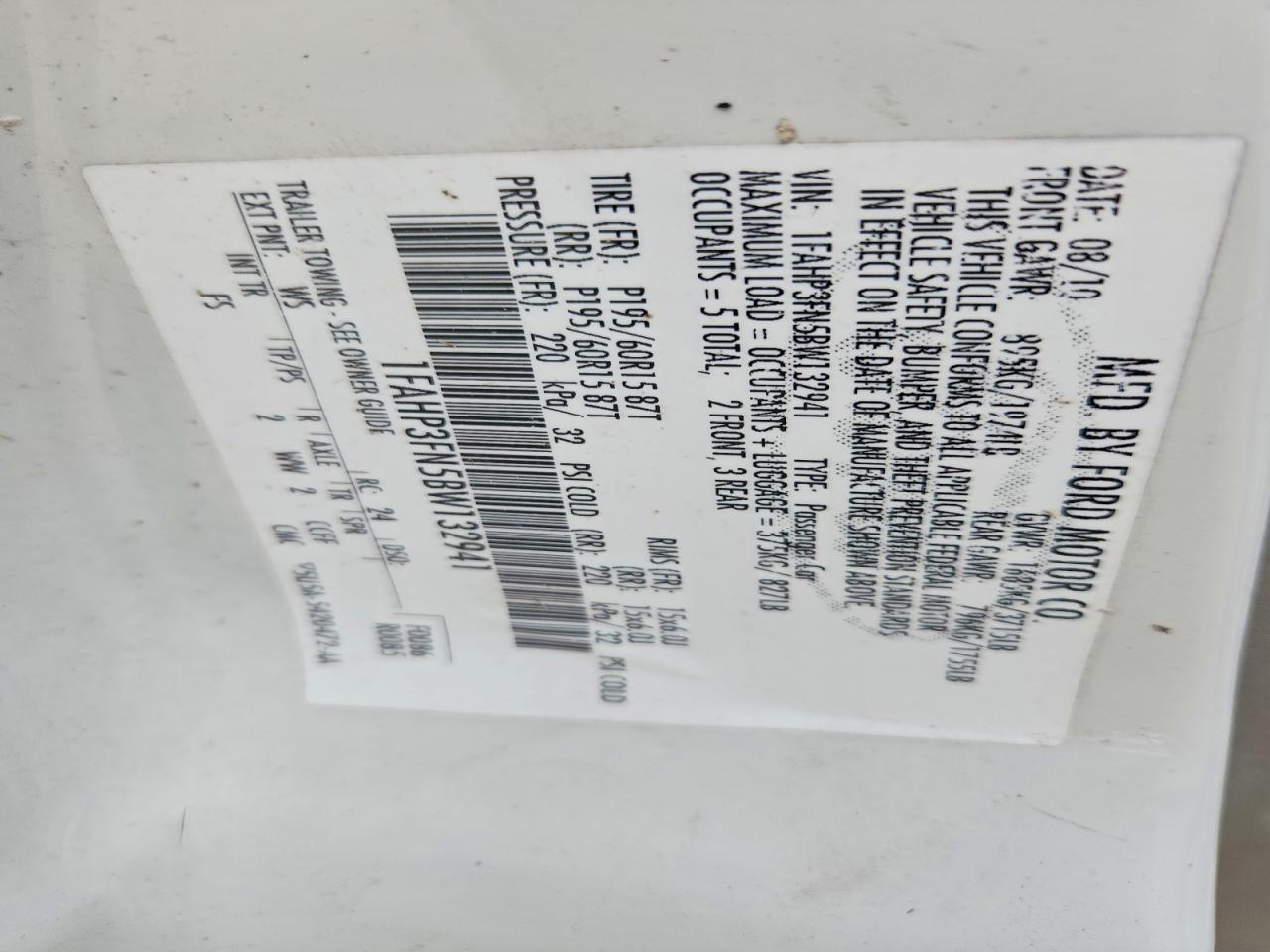 2011 Ford Focus Se White vin: 1FAHP3FN5BW132941