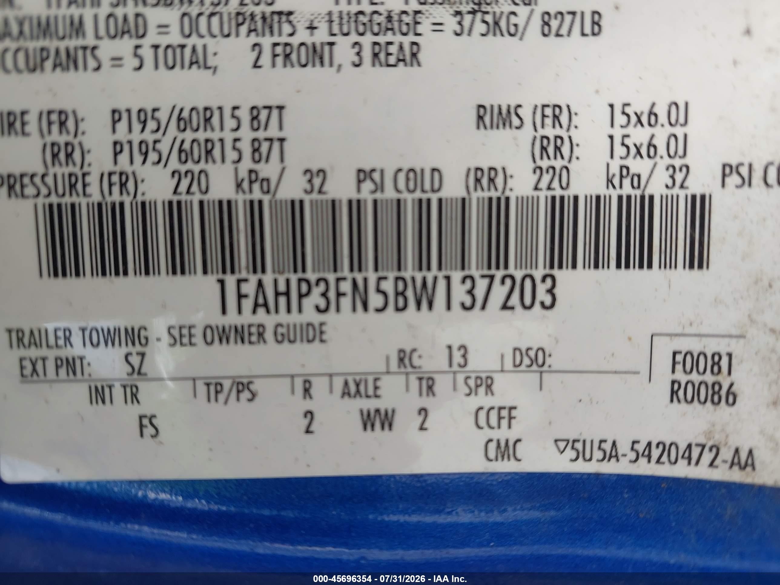 2011 Ford Focus Se Blue vin: 1FAHP3FN5BW137203