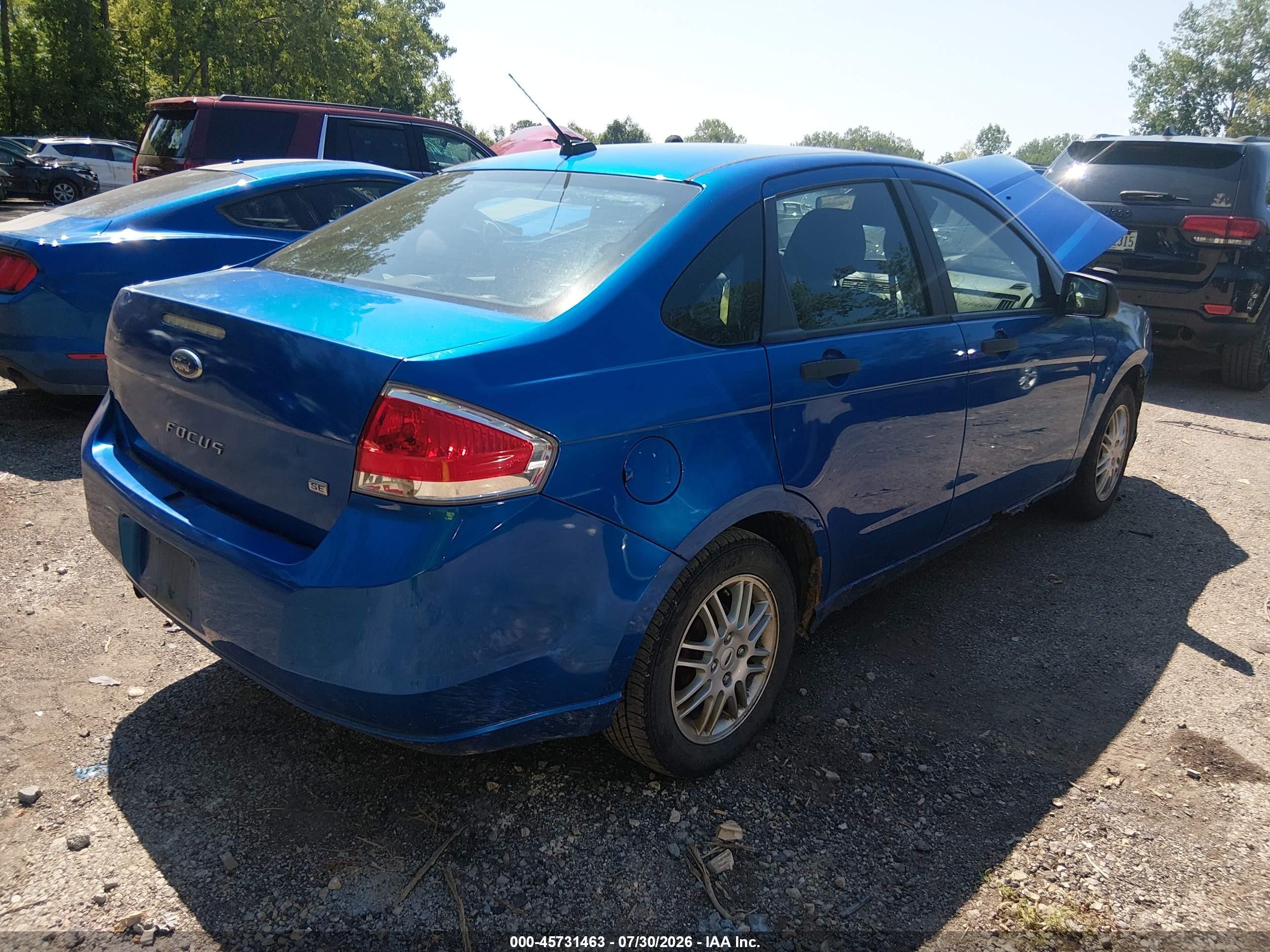 2011 Ford Focus Se Blue vin: 1FAHP3FN5BW144944