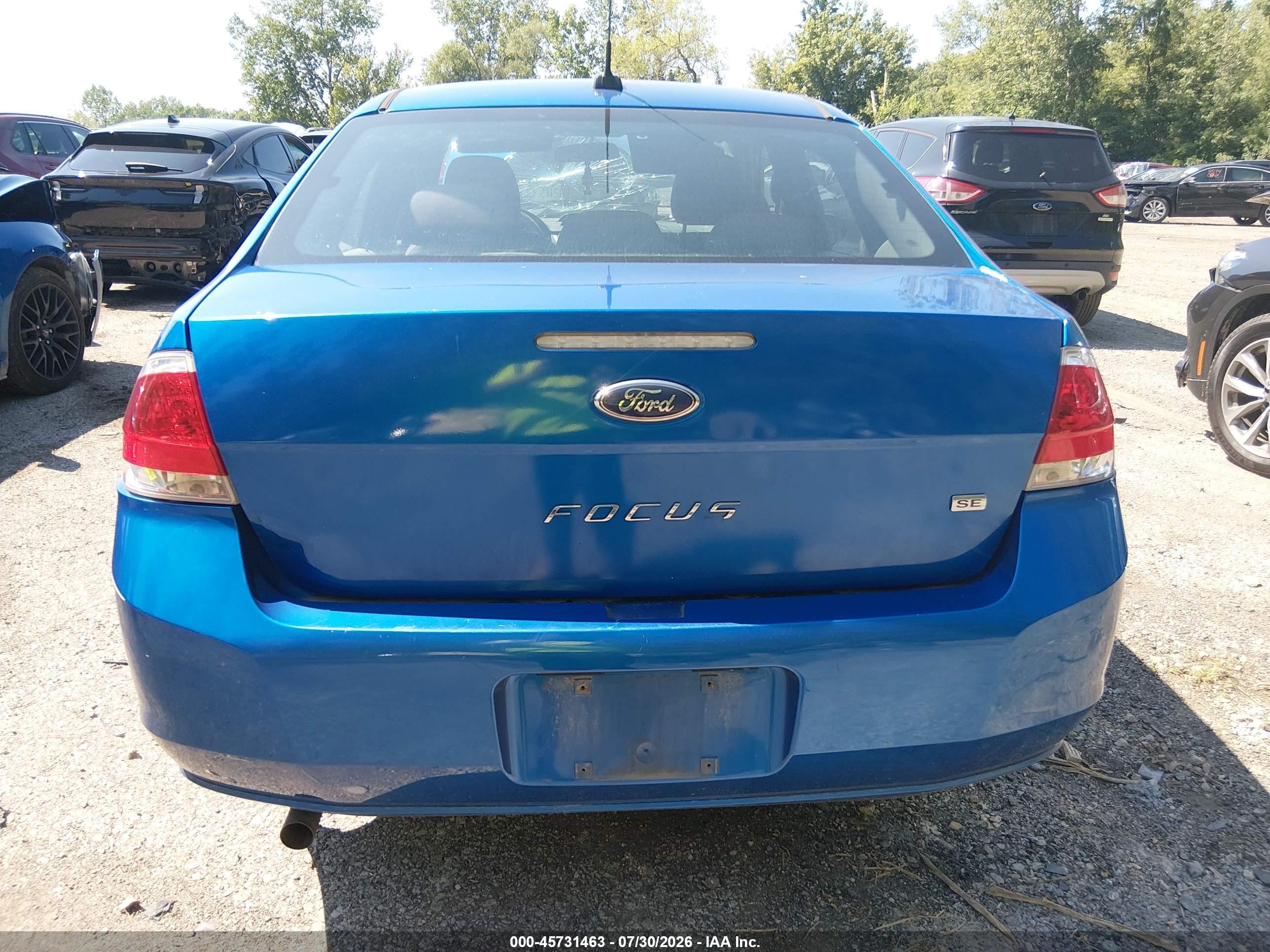2011 Ford Focus Se Blue vin: 1FAHP3FN5BW144944