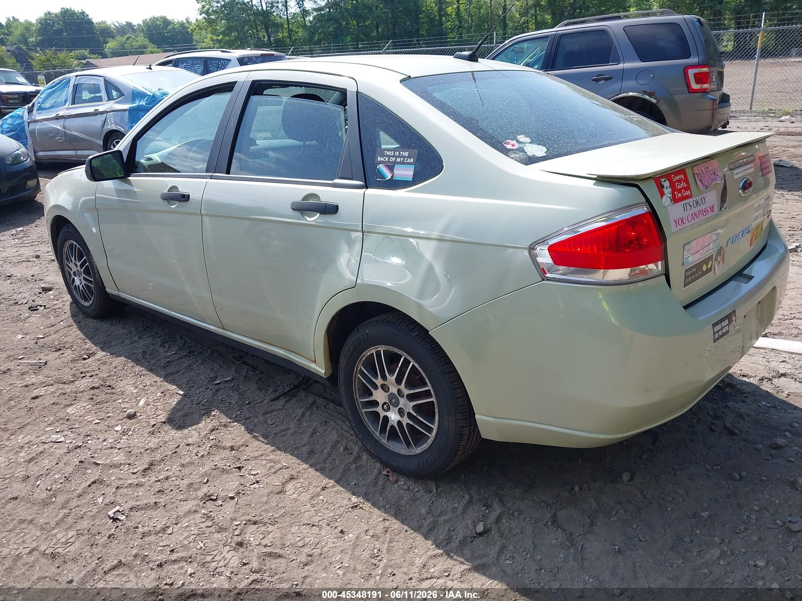 2010 Ford Focus Se Green vin: 1FAHP3FN6AW119954
