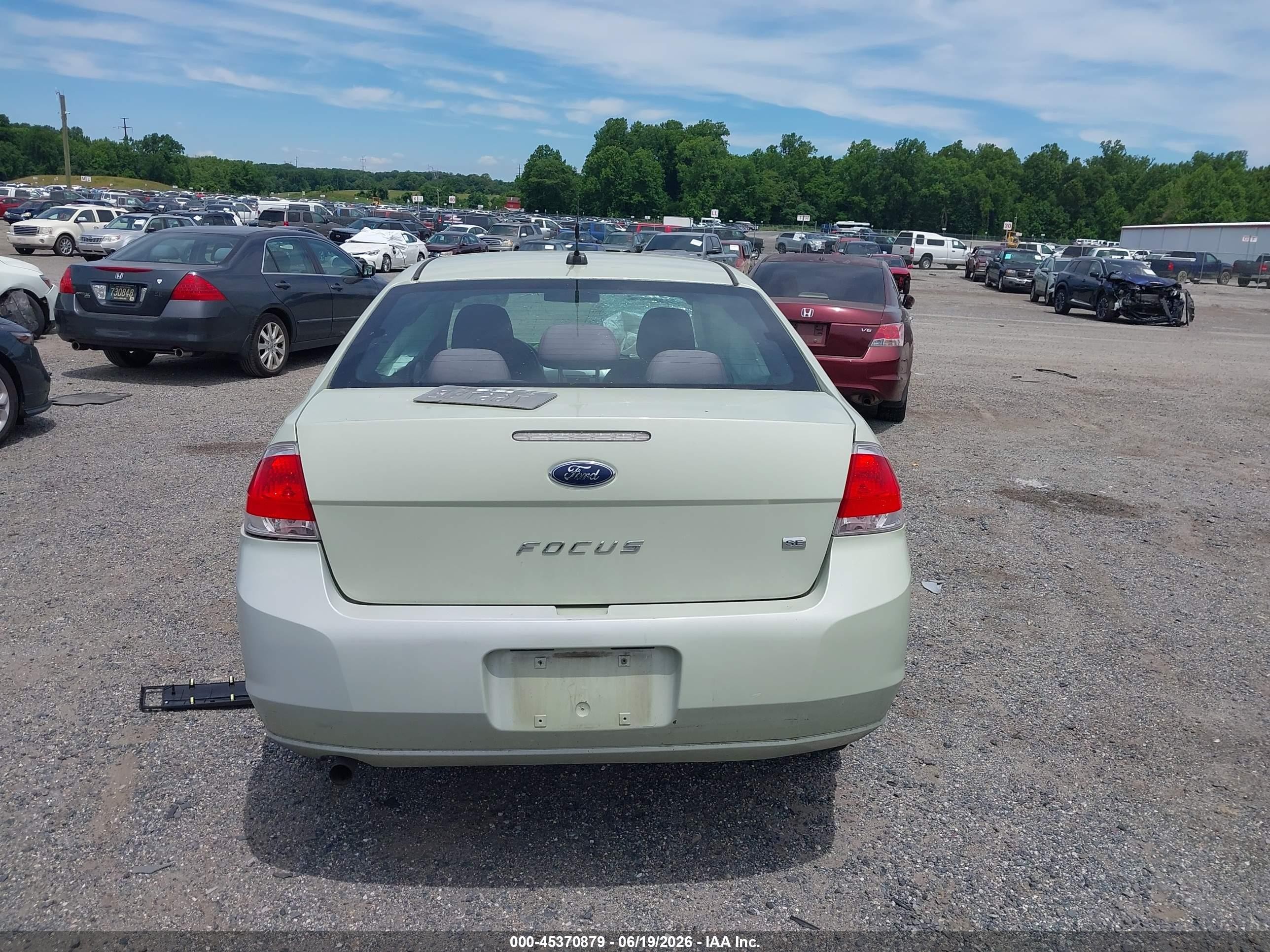 2010 Ford Focus Se Green vin: 1FAHP3FN6AW287383