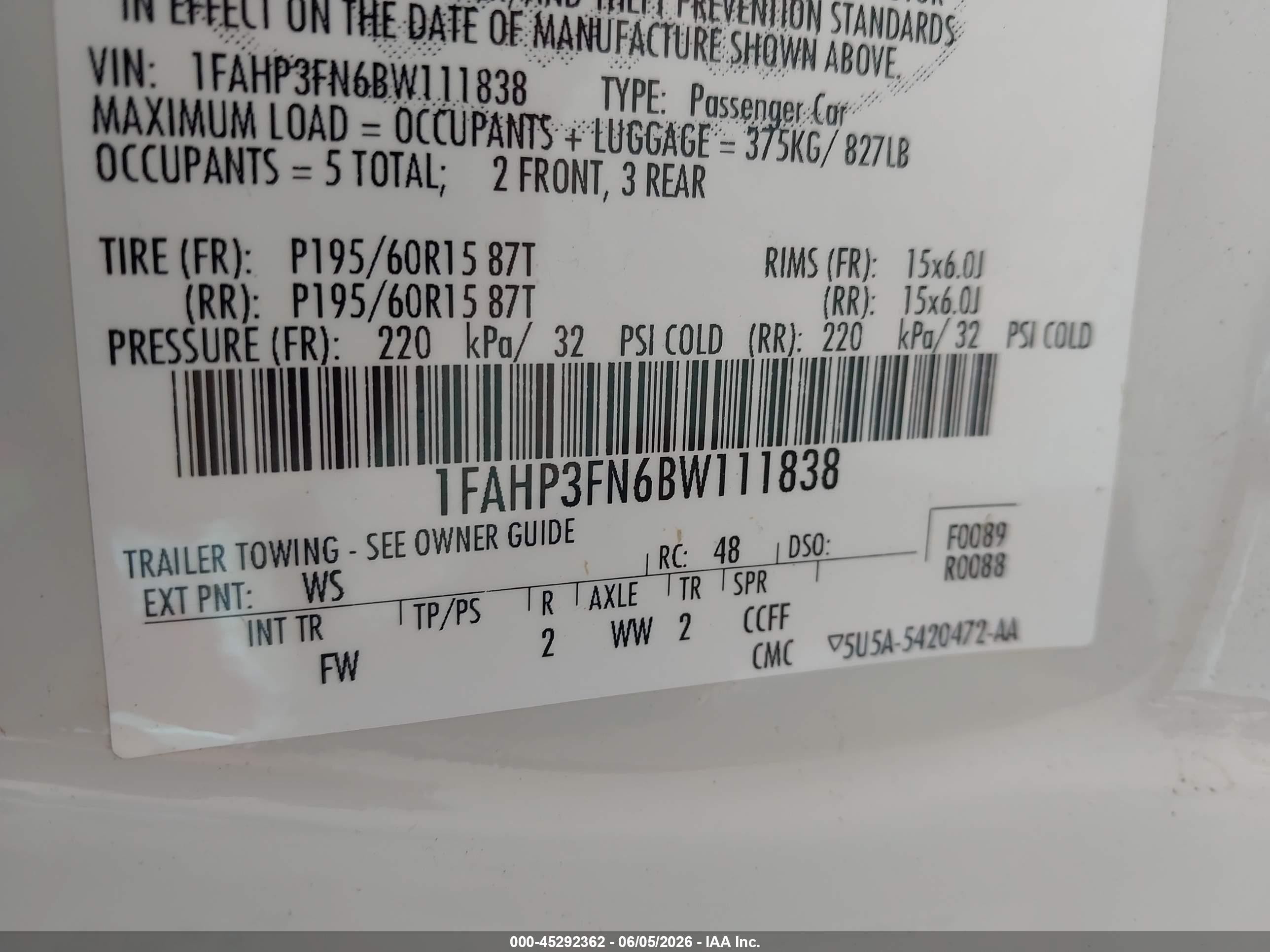 2011 Ford Focus Se White vin: 1FAHP3FN6BW111838