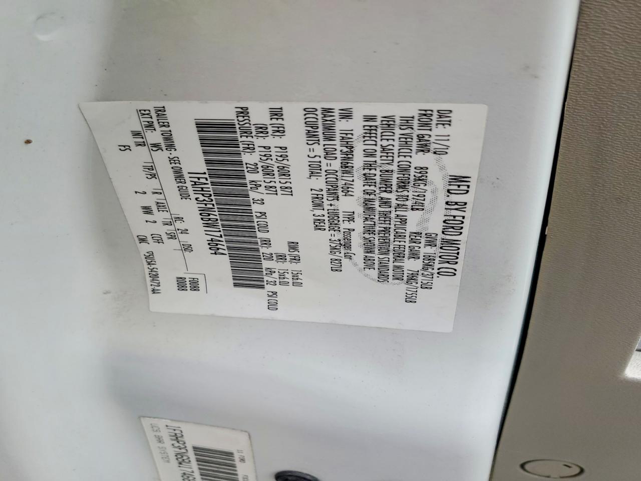 2011 Ford Focus Se White vin: 1FAHP3FN6BW174664