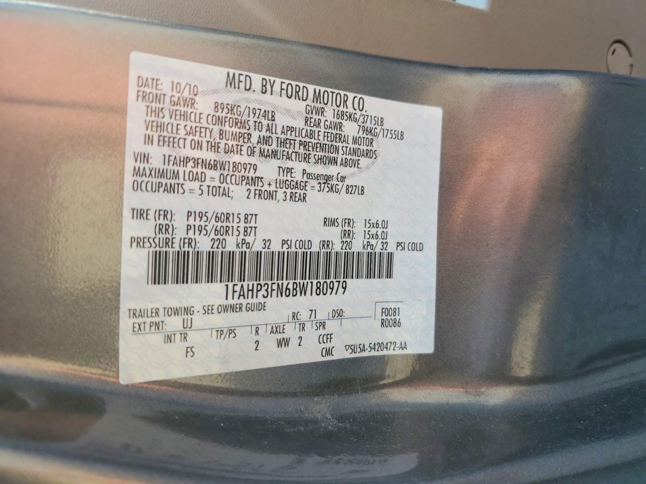 2011 Ford Focus Se Gray vin: 1FAHP3FN6BW180979