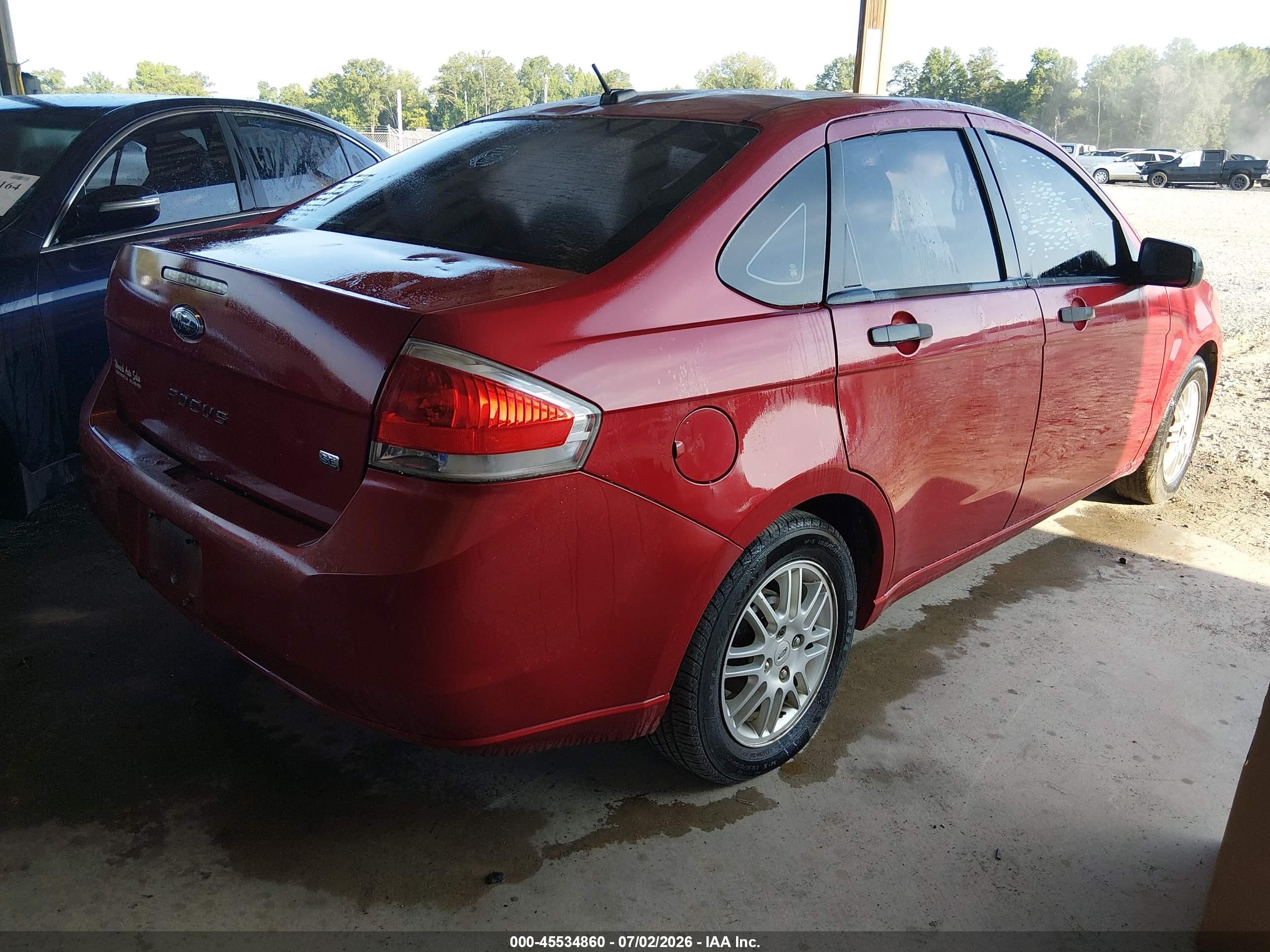 2010 Ford Focus Se Red vin: 1FAHP3FN7AW187082