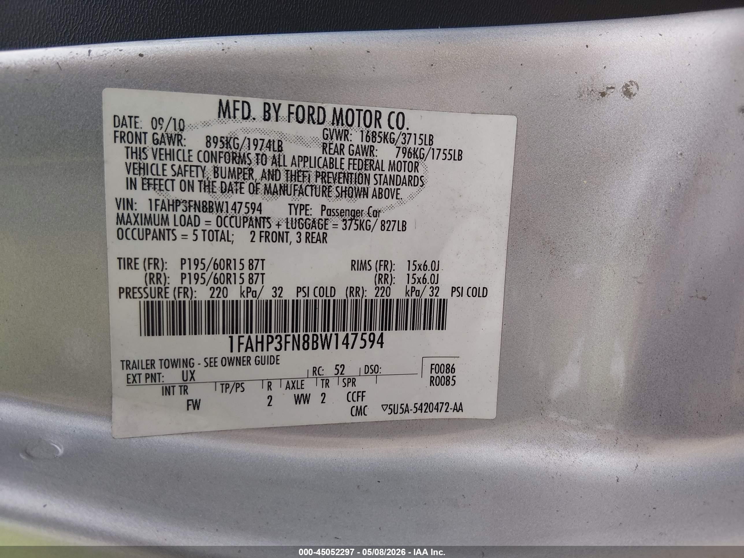 2011 Ford Focus Se Silver vin: 1FAHP3FN8BW147594