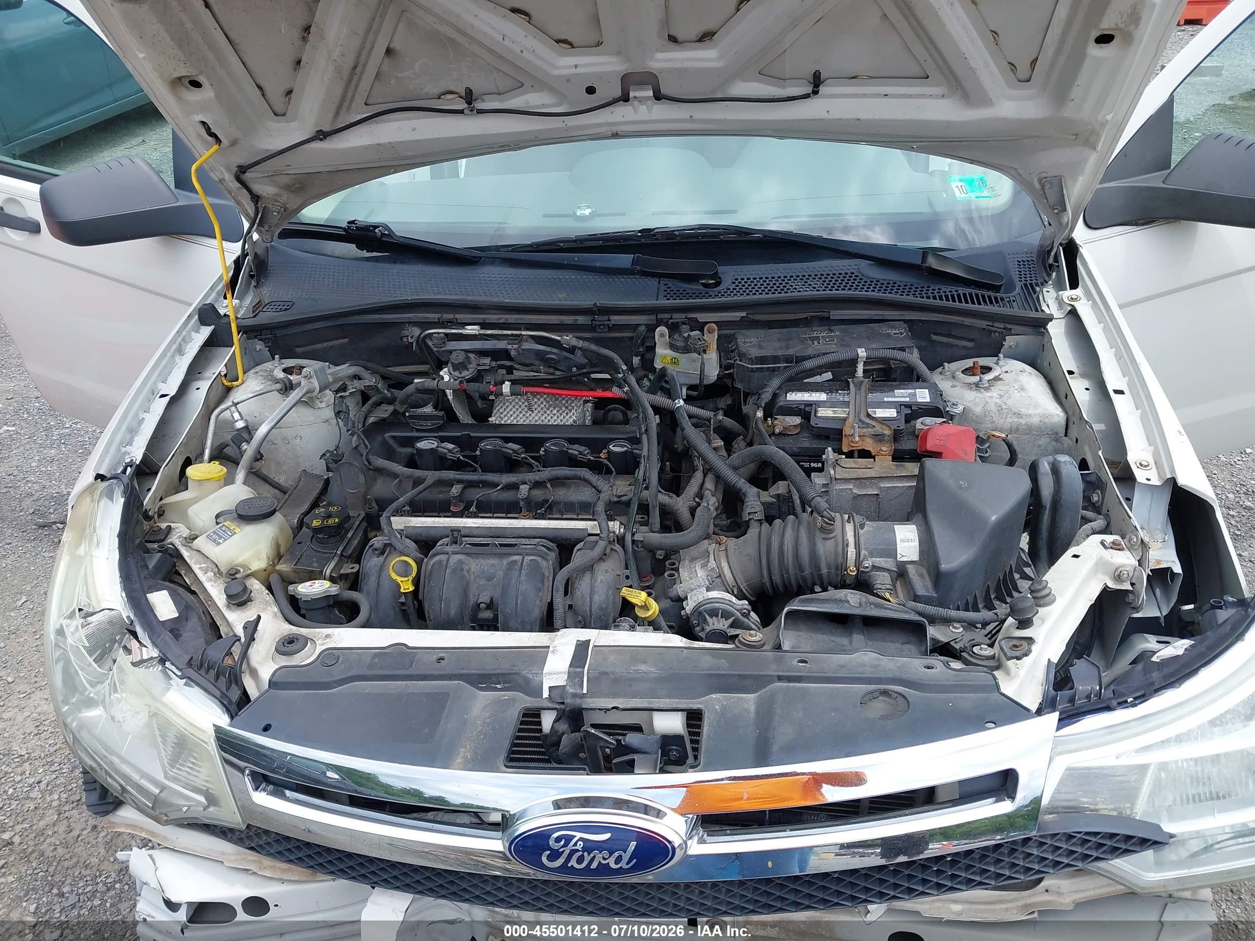 2010 Ford Focus Se White vin: 1FAHP3FN9AW154309