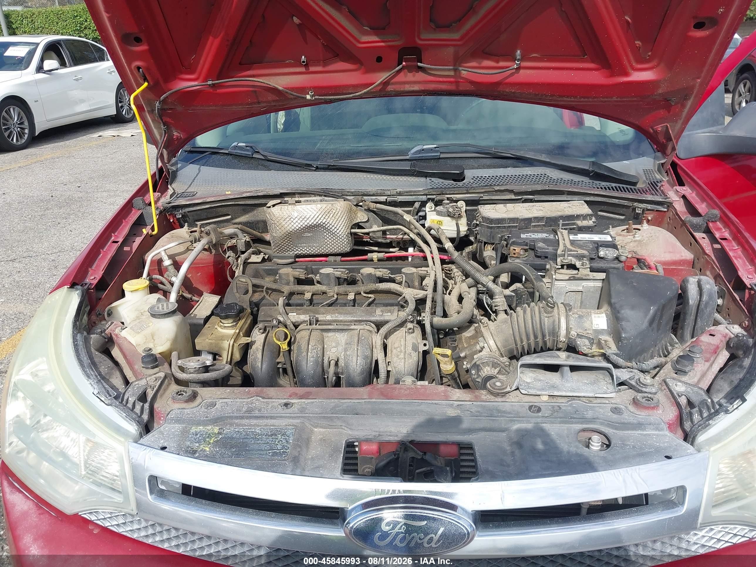 2010 Ford Focus Se Burgundy vin: 1FAHP3FN9AW220115