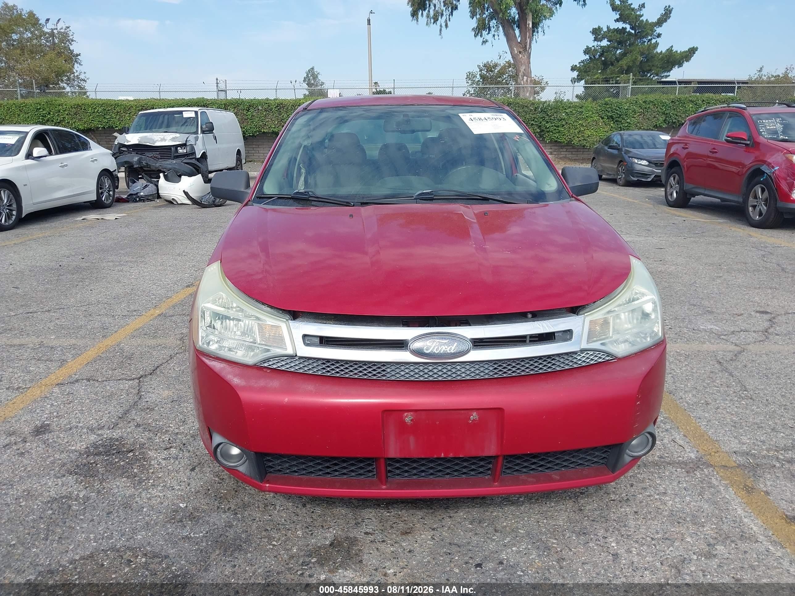 2010 Ford Focus Se Burgundy vin: 1FAHP3FN9AW220115