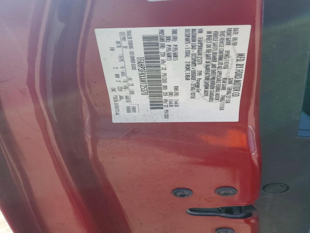 2010 Ford Focus Se Бордовый vin: 1FAHP3FNXAW125370