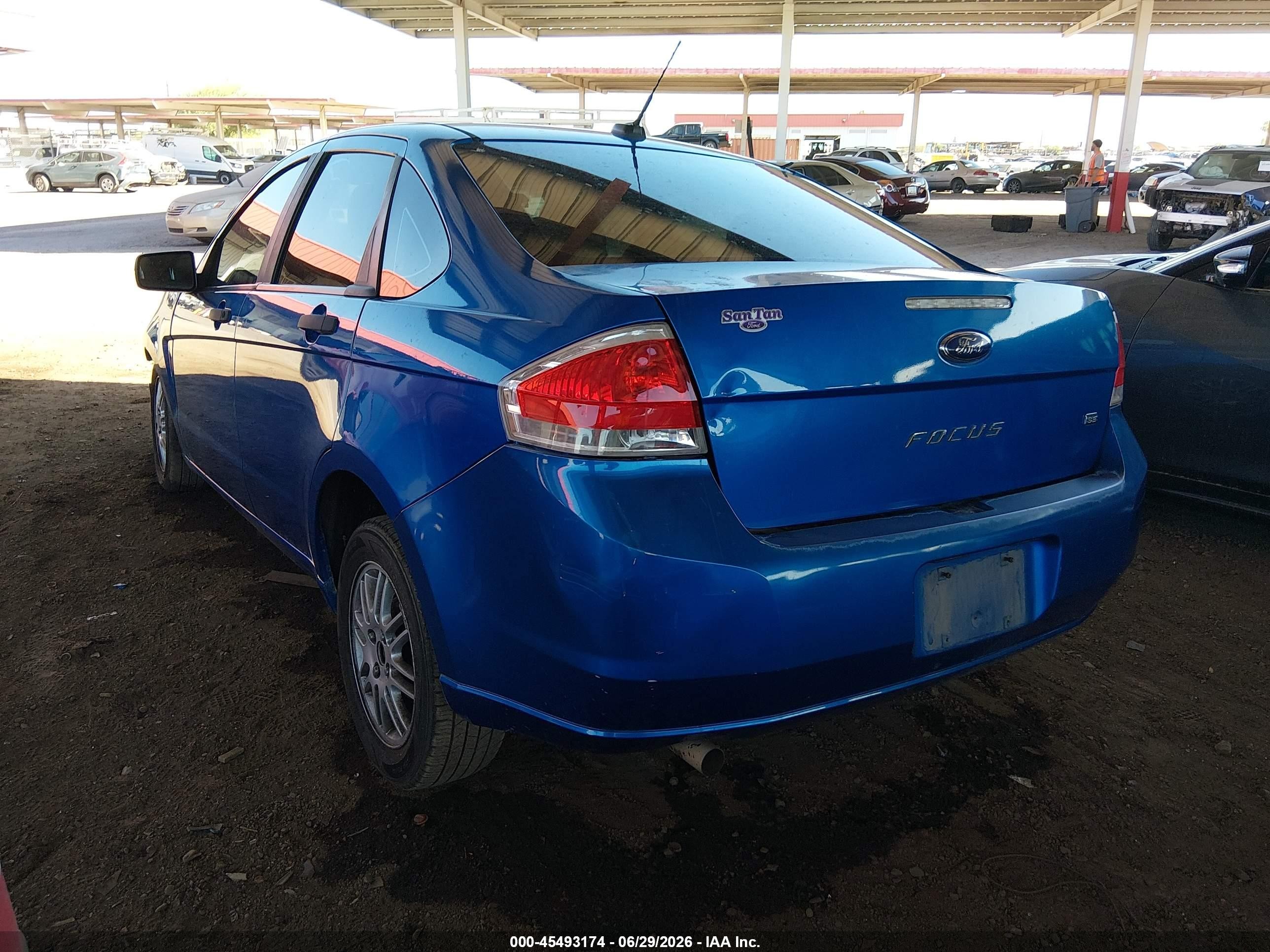 2010 Ford Focus Se Blue vin: 1FAHP3FNXAW138426