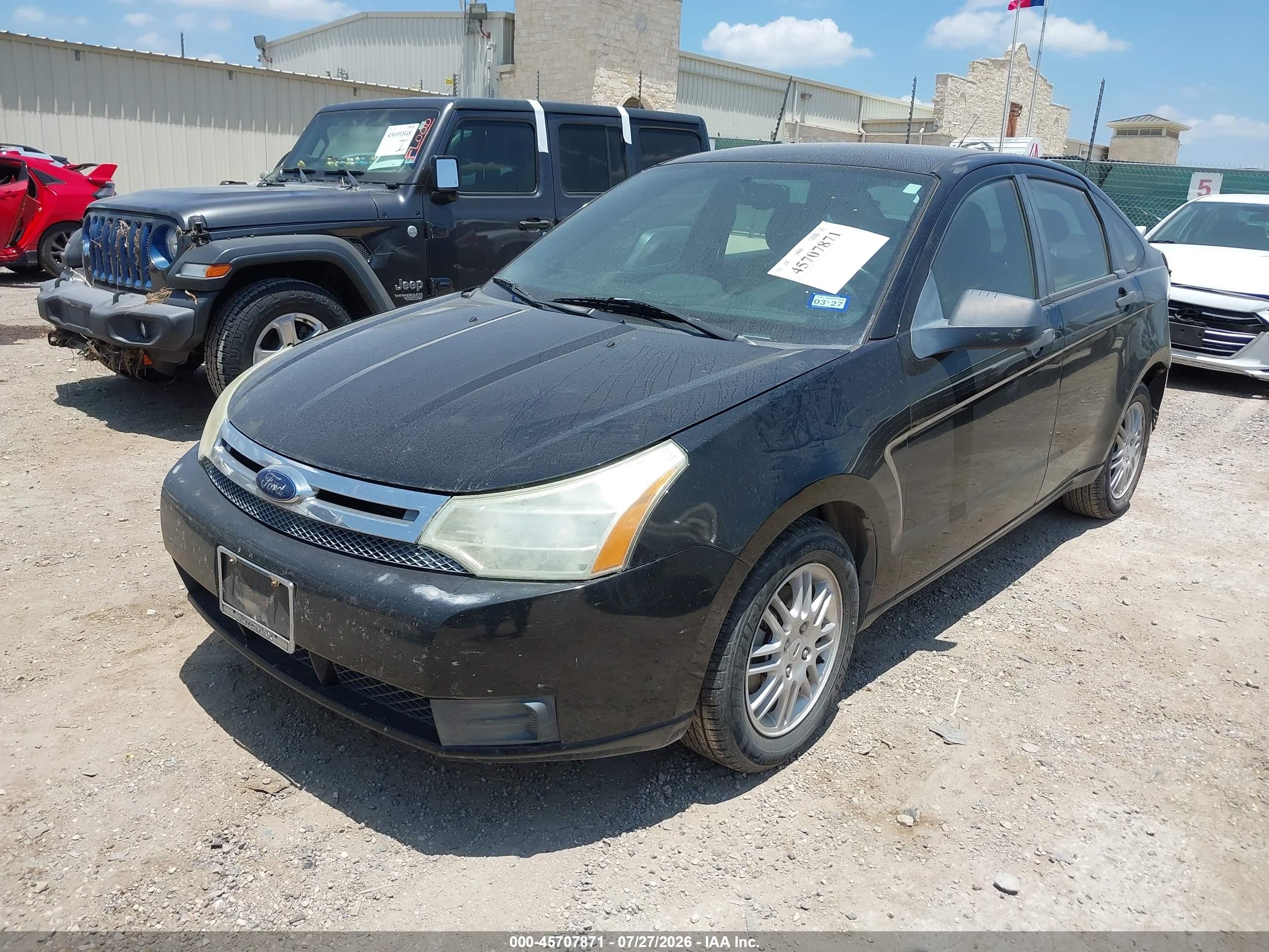 2010 Ford Focus Se Black vin: 1FAHP3FNXAW205414