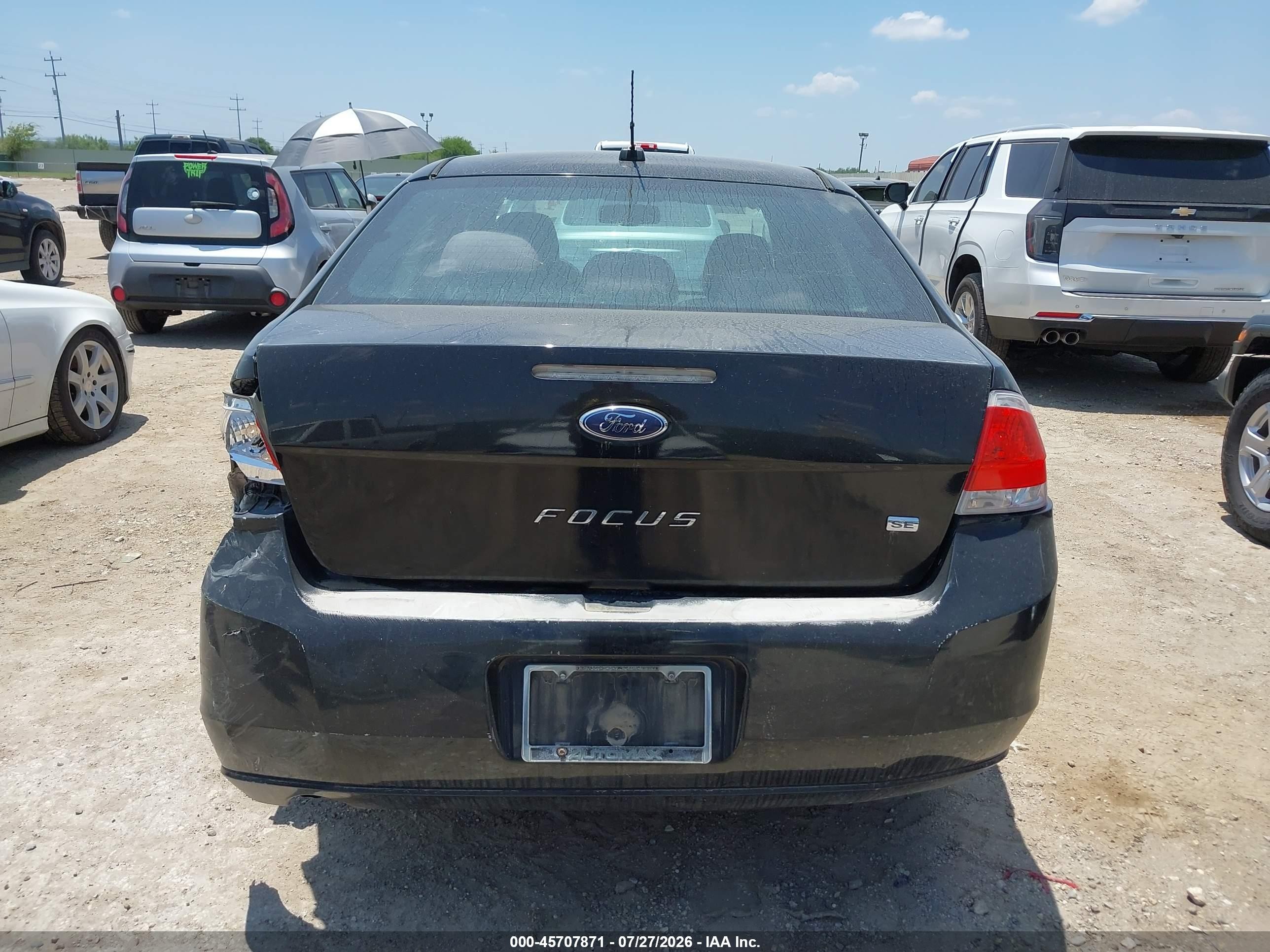 2010 Ford Focus Se Black vin: 1FAHP3FNXAW205414