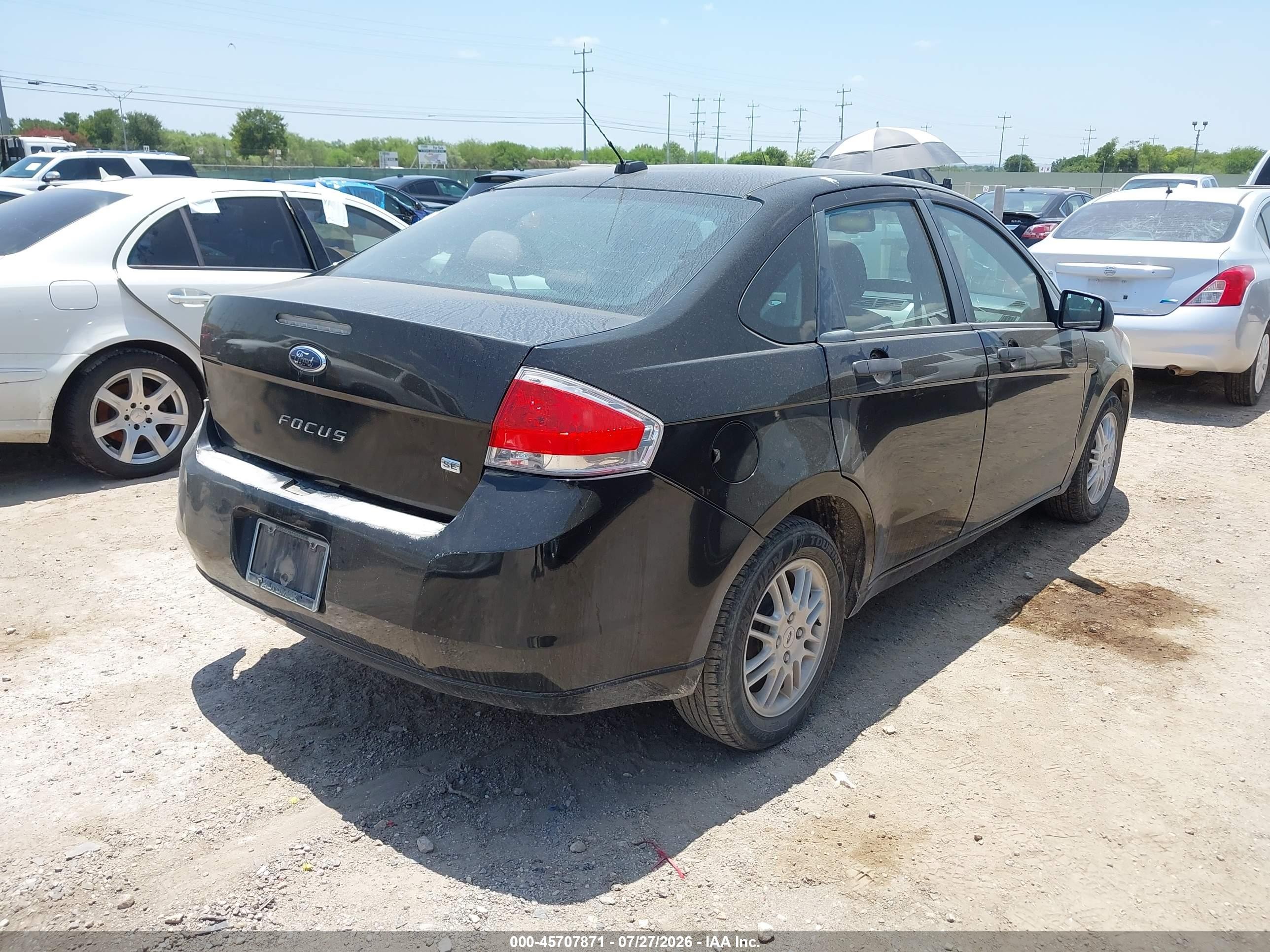 2010 Ford Focus Se Black vin: 1FAHP3FNXAW205414