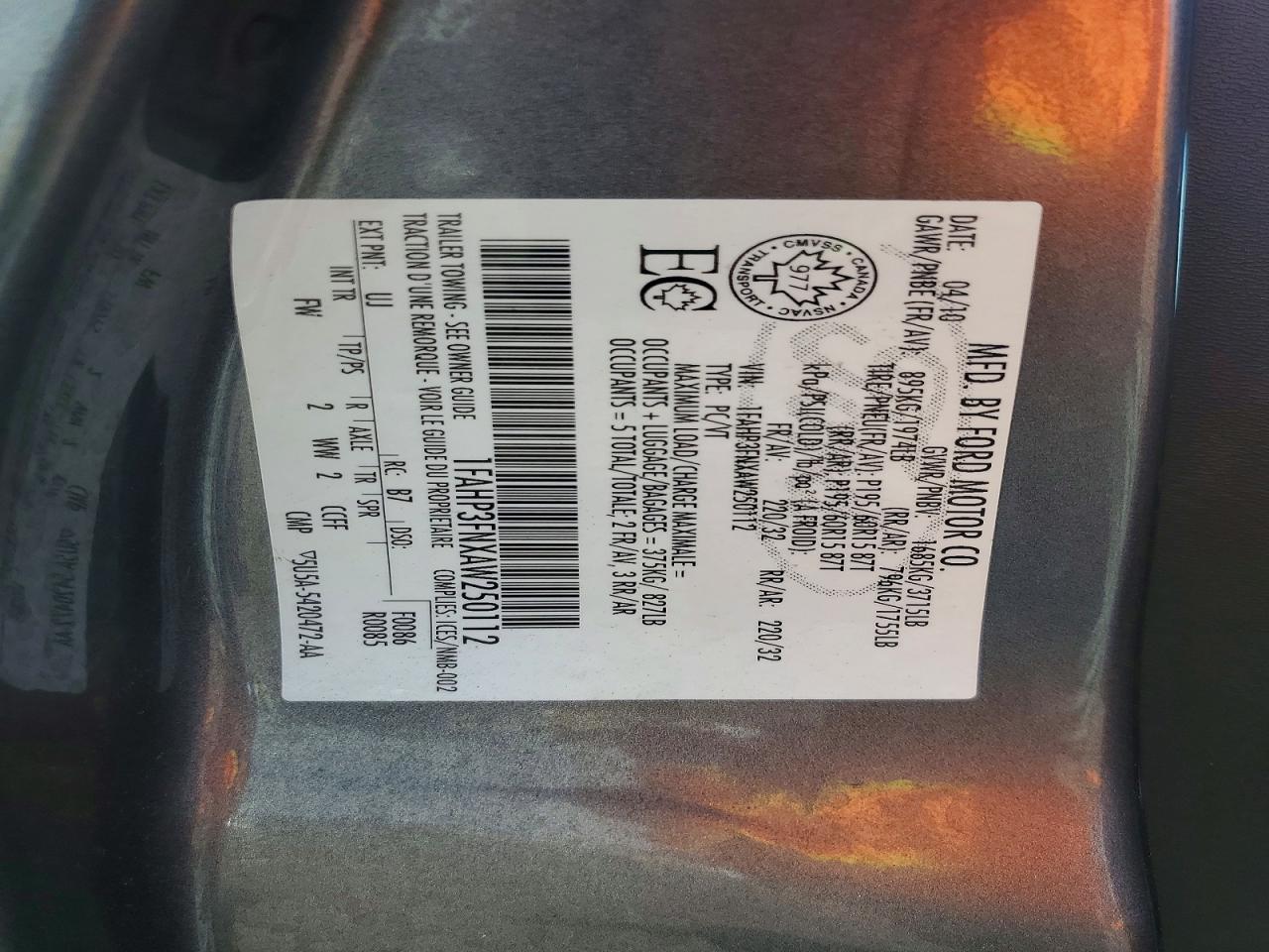 2010 Ford Focus Se Gray vin: 1FAHP3FNXAW250112