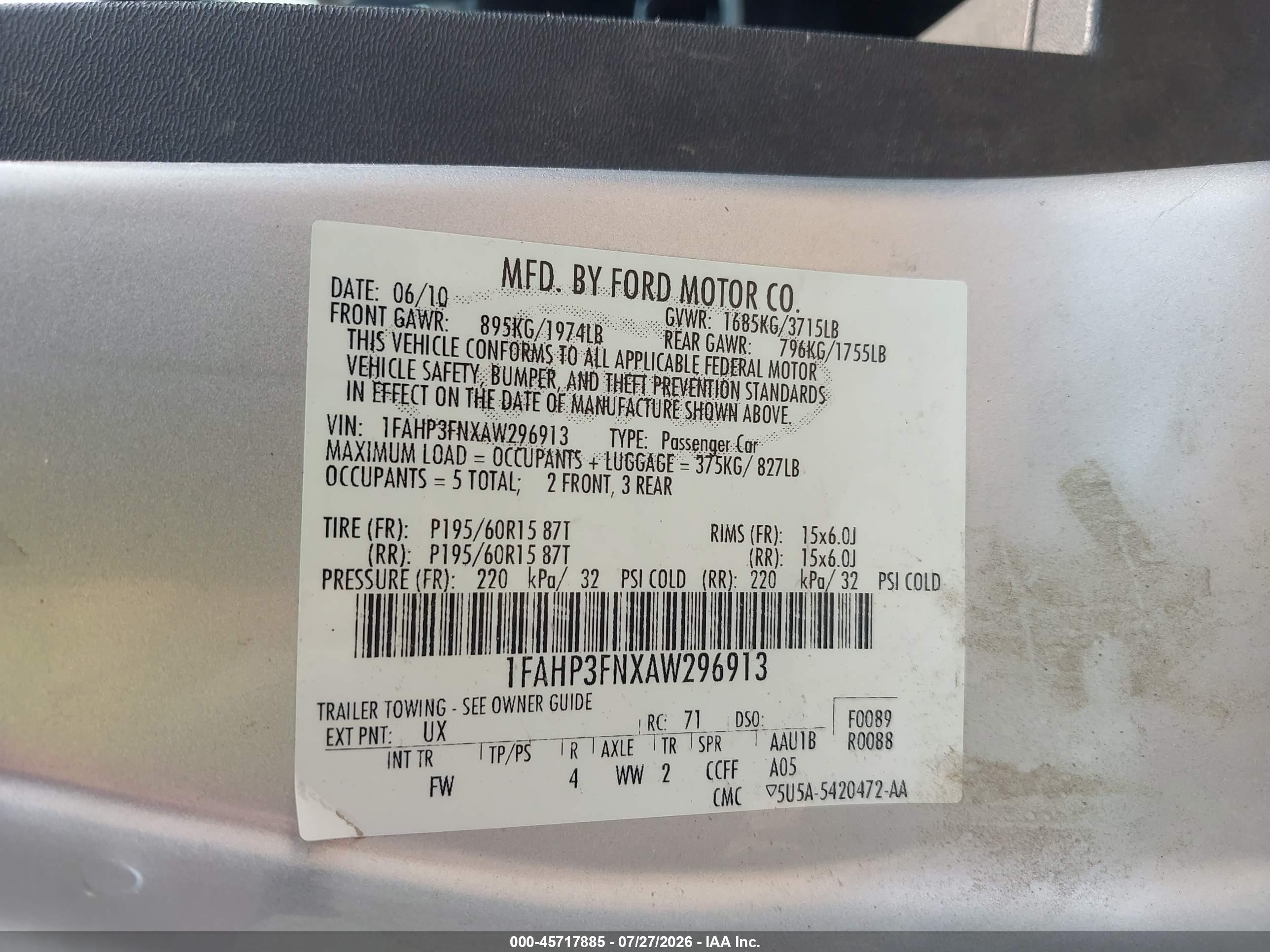 2010 Ford Focus Se Silver vin: 1FAHP3FNXAW296913