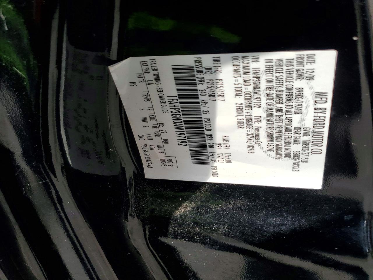 2010 Ford Focus Ses Black vin: 1FAHP3GN0AW197192