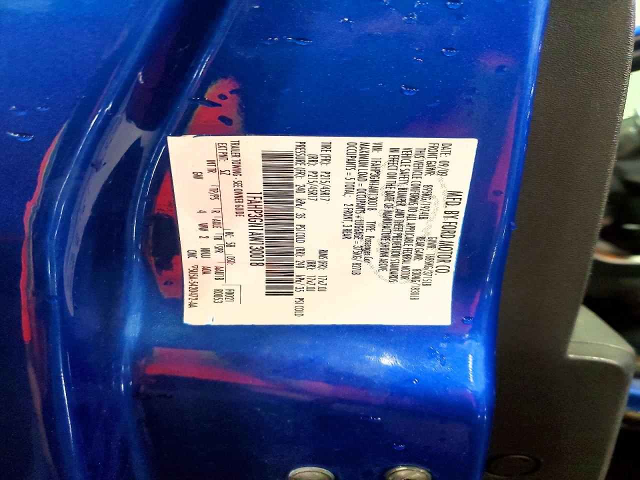 2010 Ford Focus Ses Blue vin: 1FAHP3GN1AW130018