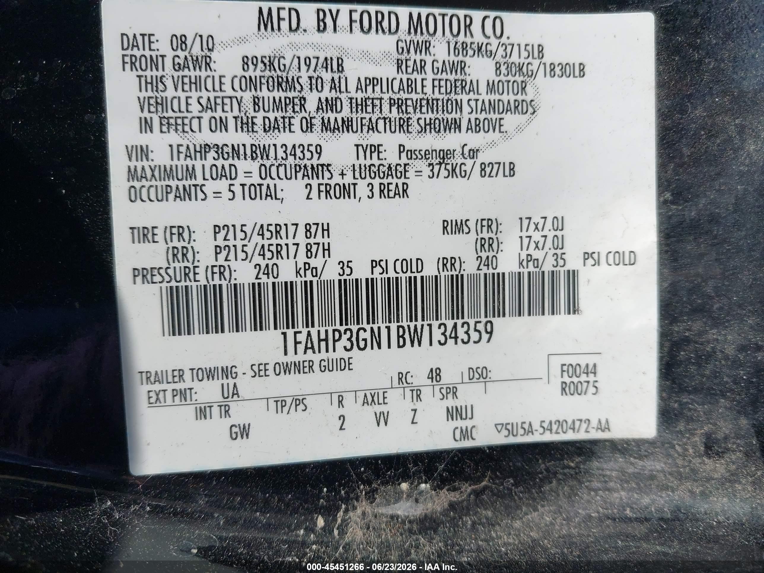 2011 Ford Focus Ses Black vin: 1FAHP3GN1BW134359