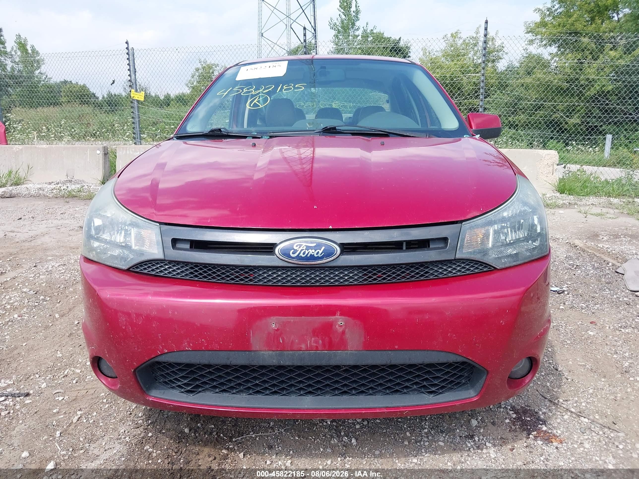2010 Ford Focus Ses Red vin: 1FAHP3GN4AW270967