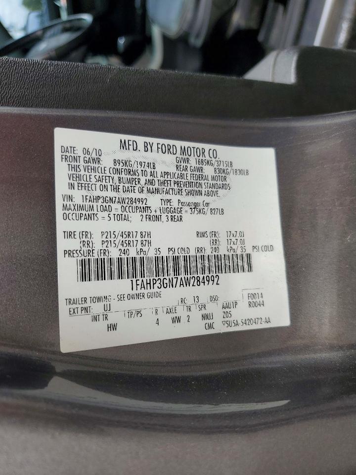 2010 Ford Focus Ses Gray vin: 1FAHP3GN7AW284992