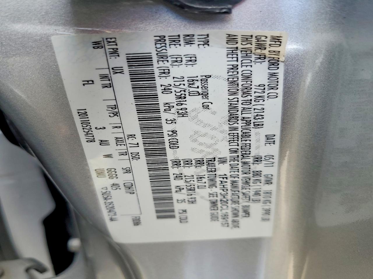 2012 Ford Focus Sel Silver vin: 1FAHP3H20CL169157