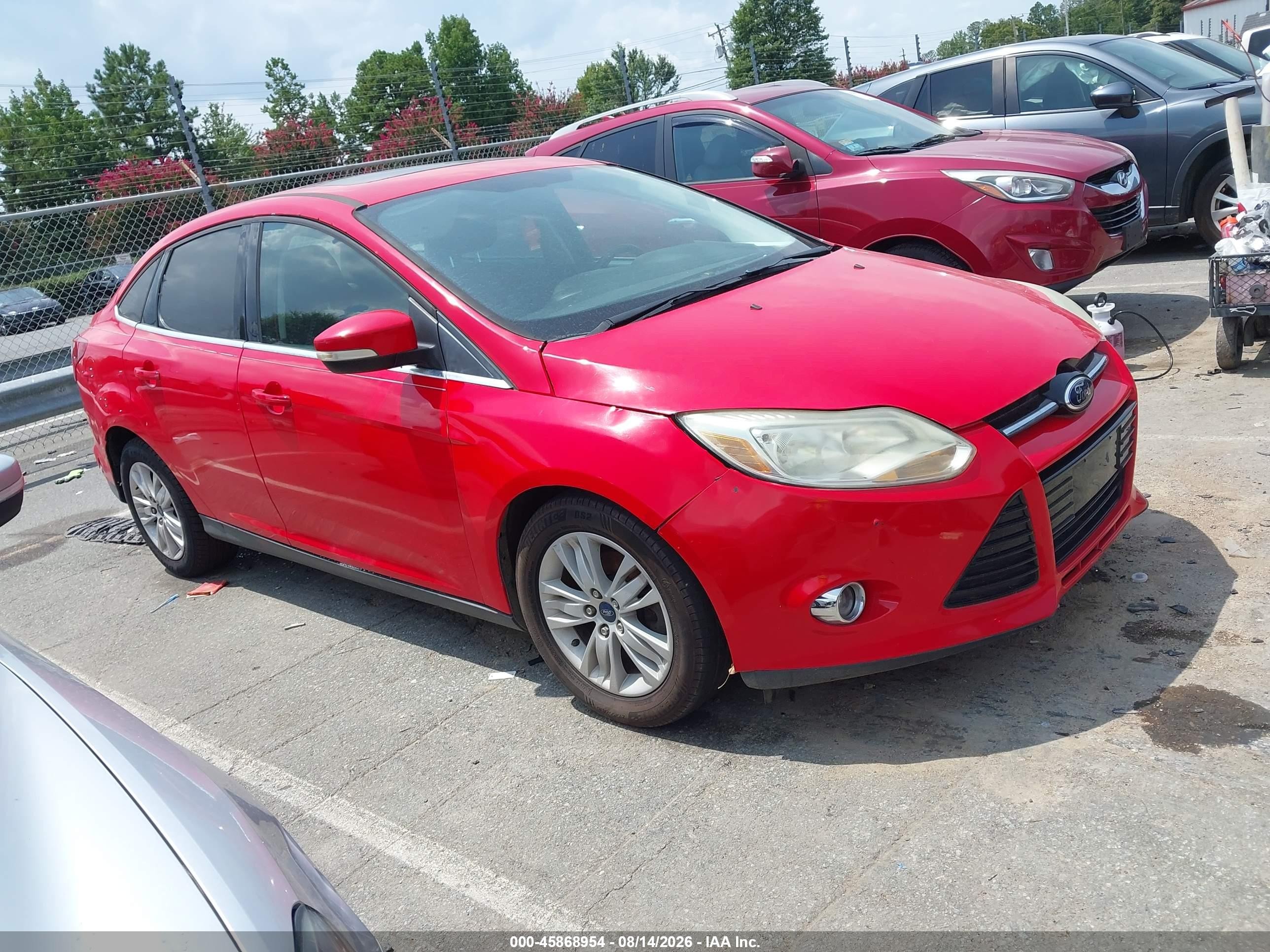 2012 Ford Focus Sel Red vin: 1FAHP3H20CL393612