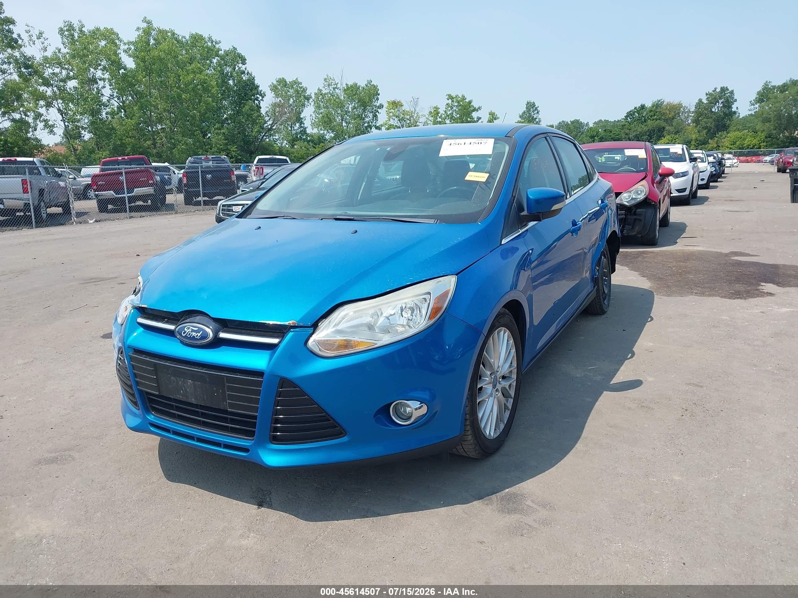 2012 Ford Focus Sel Blue vin: 1FAHP3H22CL242433