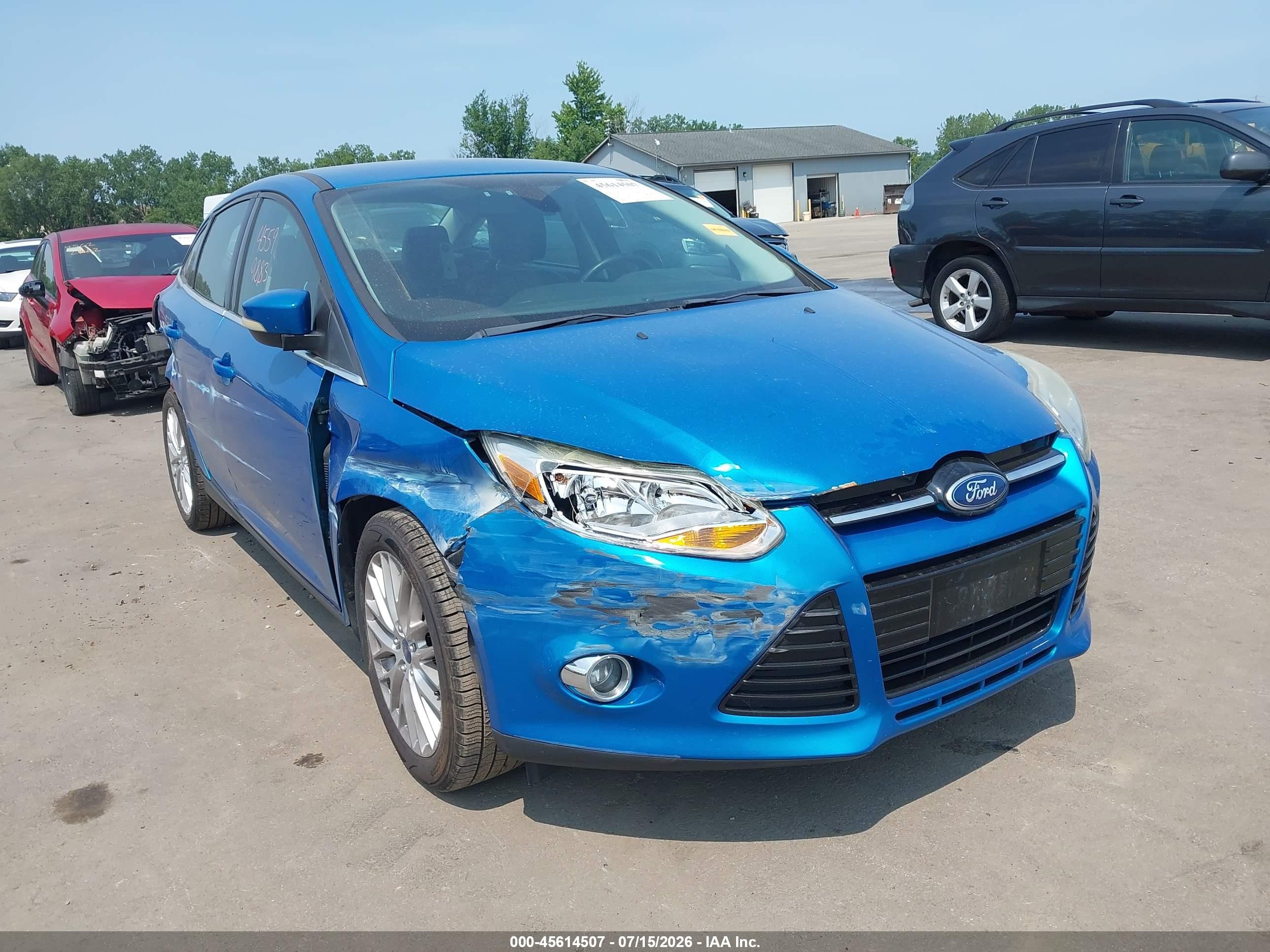 2012 Ford Focus Sel Blue vin: 1FAHP3H22CL242433