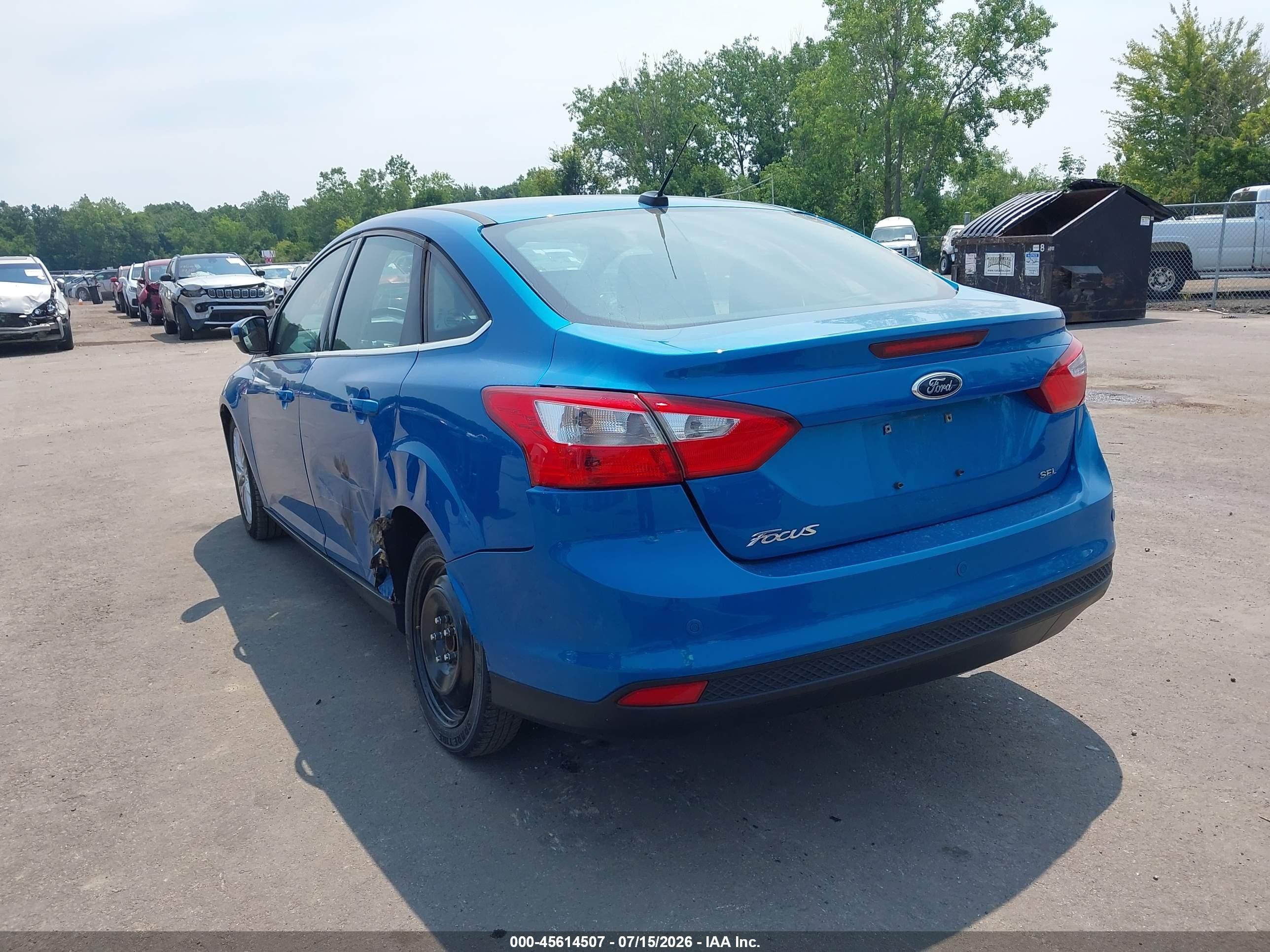 2012 Ford Focus Sel Blue vin: 1FAHP3H22CL242433