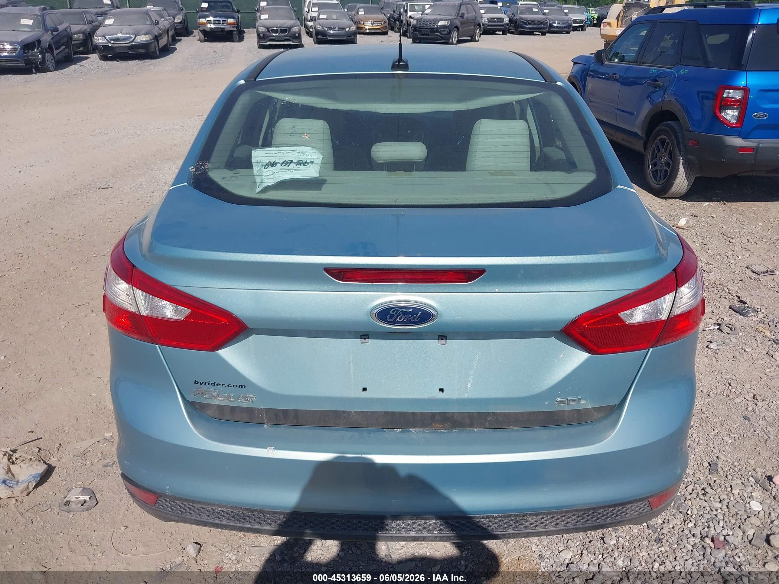 2012 Ford Focus Sel Light Blue vin: 1FAHP3H23CL233417